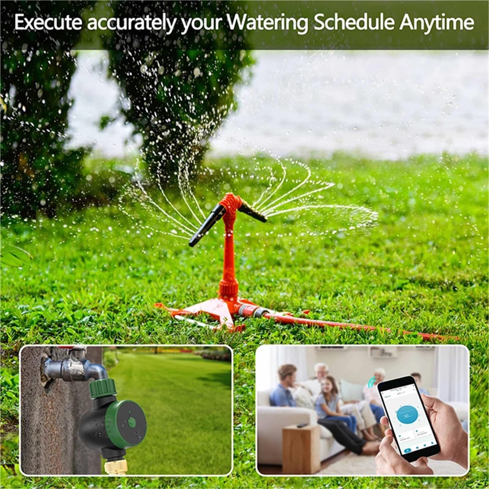 Timer for irrigazione con rubinetto intelligente, con hub Wi-Fi, controllo remoto temporizzato del flusso d'acqua