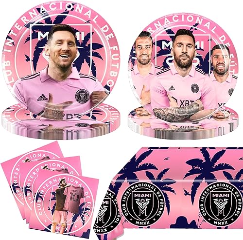 Juego de 41 piezas de vajilla de decoración de cumpleaños de estrella de fútbol para 10 invitados, decoraciones de fiesta de estrellas de fútbol HD