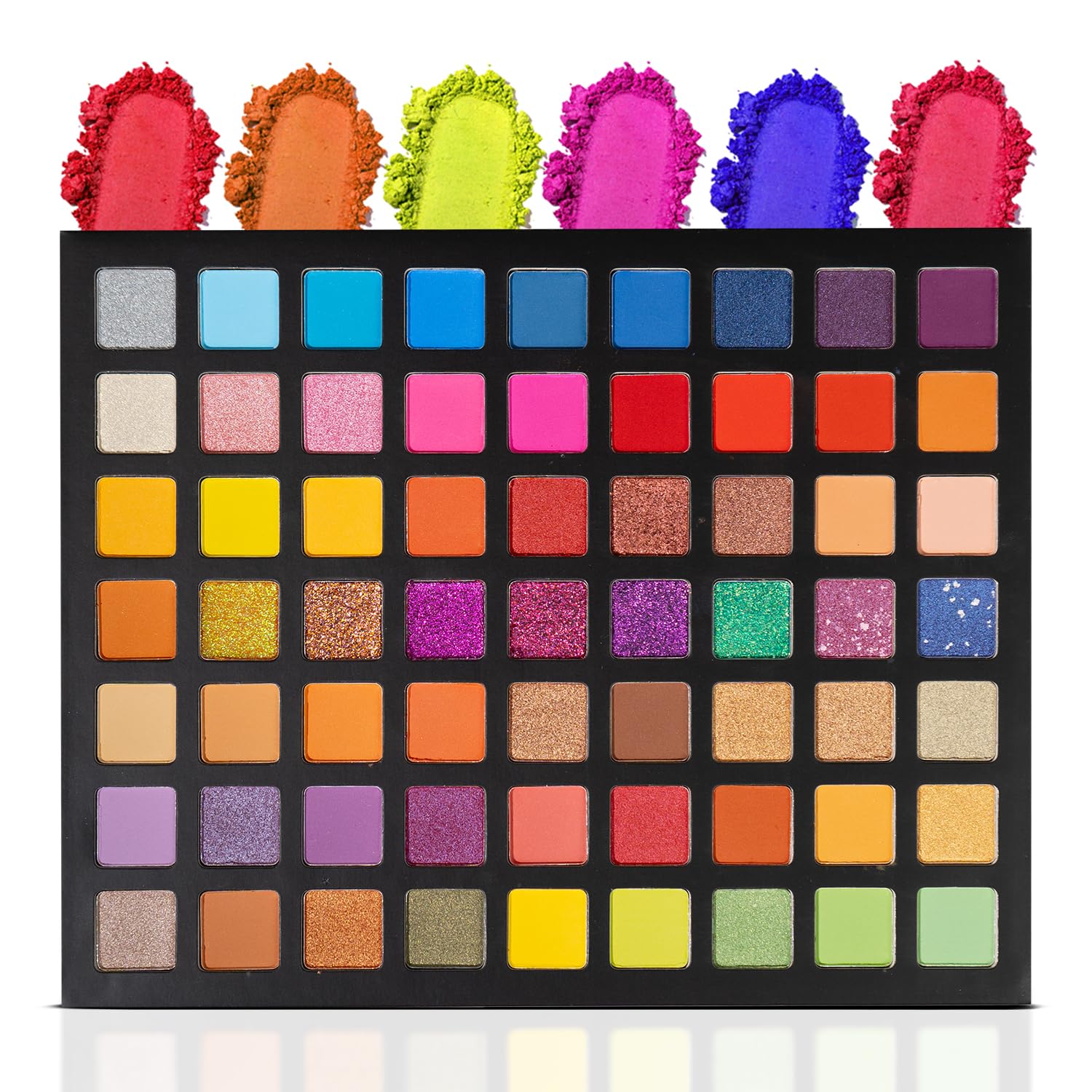 Profusion Cosmetics Utopia 63 Shade Eyeshadow Palette – Highly Pigmented Matte, Shimmer & Glitter Finishes, Bold Brights, Neutral Browns & Glitter Shades for Creative Eye Makeup