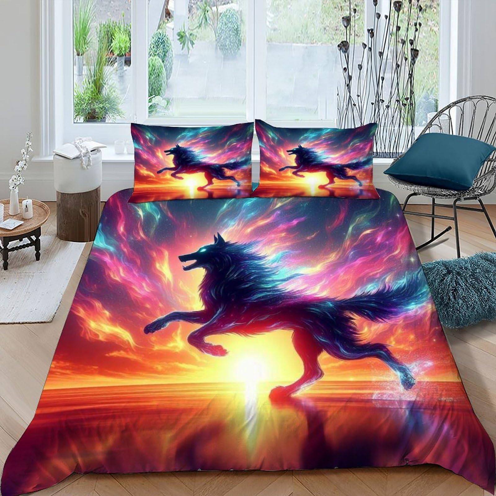 Parure de lit loup parure de lit animal themes couvre-lit king 220x240