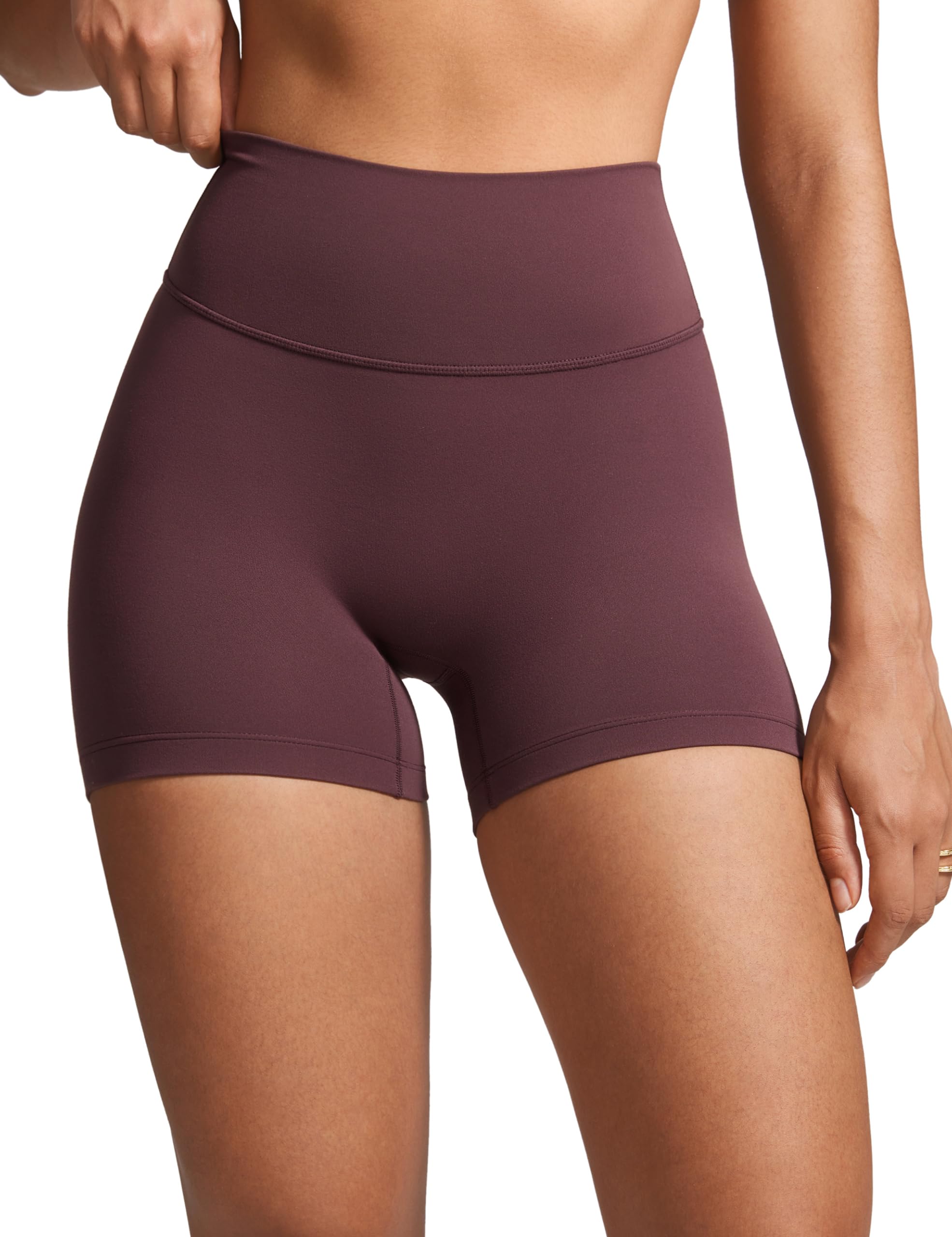 INGIA Womens High Waist No Front Seam Biker Shorts 4 Inches Running Volleyball Spandex Yoga Gym Workouts