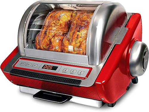 Ronco Showtime EZ-Store Large Capacity Rotisserie & BBQ Oven, Digital Controls, Compact Storage, Perfect Preset Rotation Speed, Self-Basting, Auto