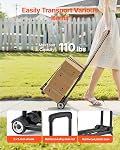 VEVOR Folding Hand Truck, 110 lbs Load Capacity, Collapsible Luggage Cart with 2 Wheels & 1 Elastic Rope, Utility Dolly Platform Cart for Airport Travel Furniture Luggage Office Moving, Black
