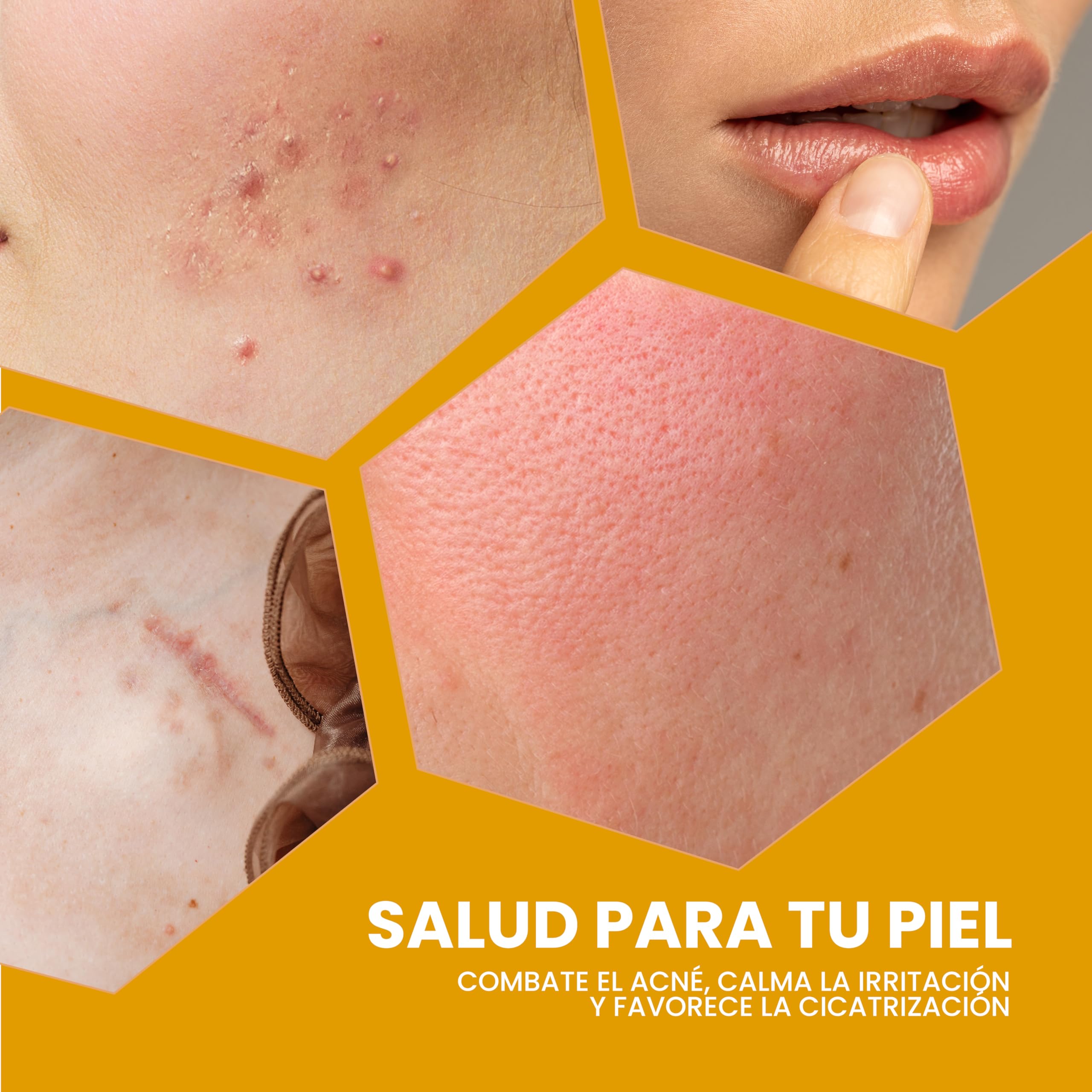 Gel al Propoli, Viso, Gel Riparatore, Pelle sensibile imperfetta, Calma la pelle irritata, Dopobarba, Sollievo dal prurito, Idratante, 500 ml