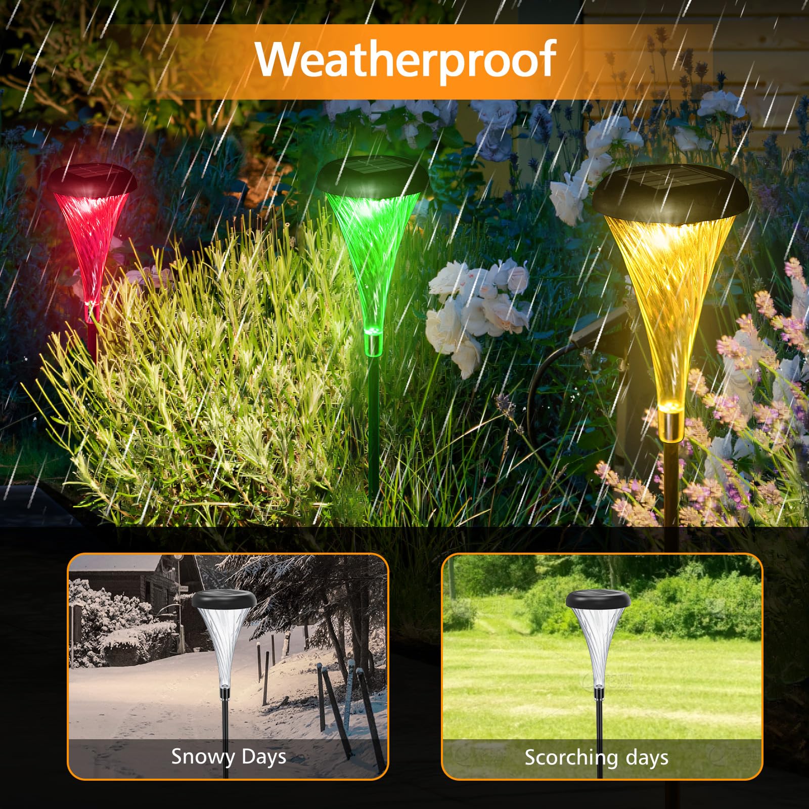 Joltix 4 Pezzi Luci Solari per Giardino, Lampade Solare Esterno, Luce Solare LED Esterno Impermeabile con 2 Modalità di Illuminazione, Faretti Solari da Esterno per Vialetto Cortile Prato Piscina