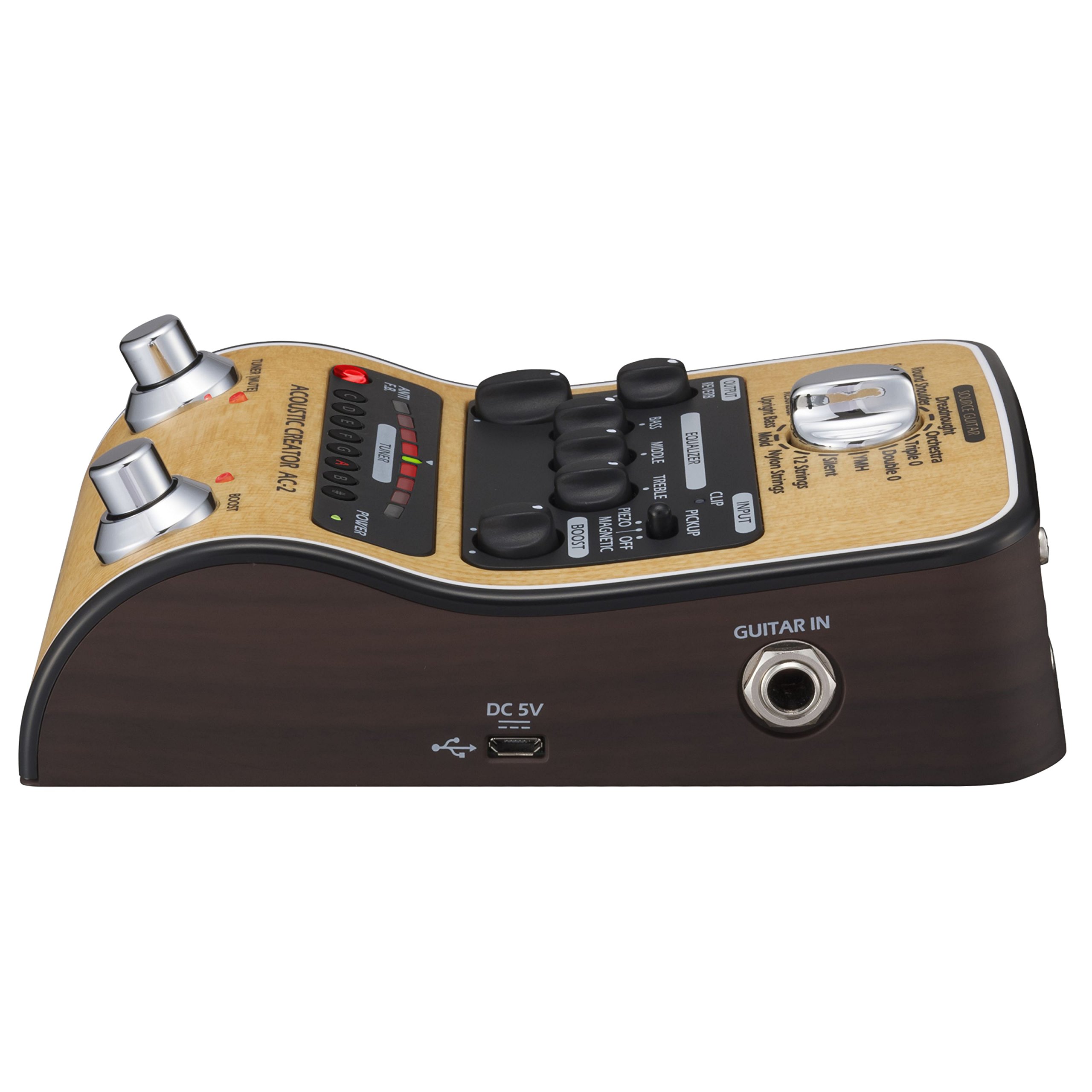 ZOOM AC-2 Acoustic Creator - DI-Box e pedale effetto per chitarra acustica, modellazione di varie forme del corpo, effetti, accordatore per studio e palcoscenico