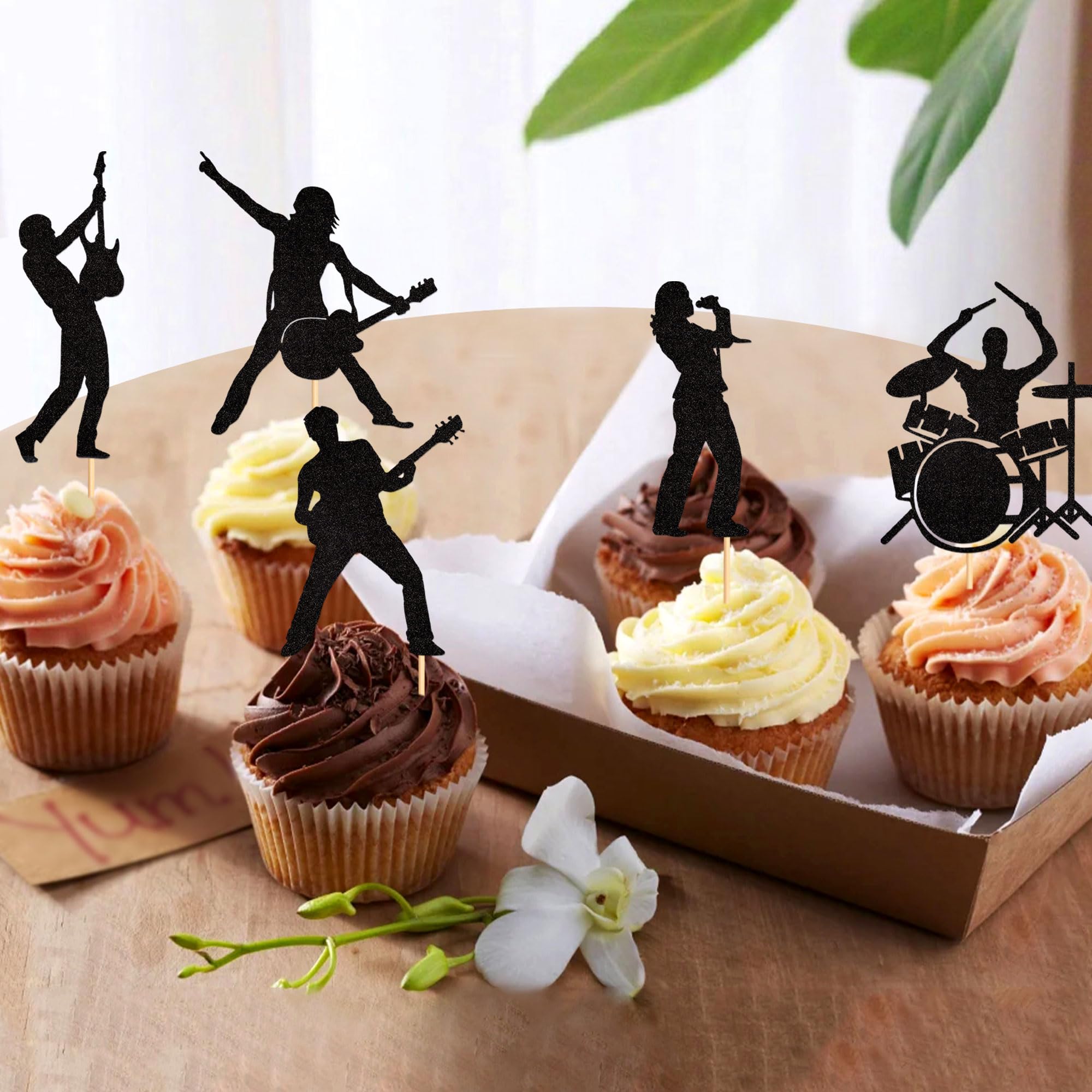 カップケーキピック Amazon.co.jp: Ercadio ロックバンドカップケーキトッパー 25個パック