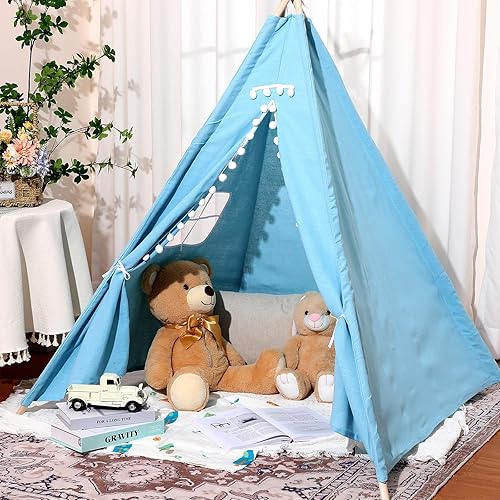 Miniatura 2 de Paquete de 3 tiendas de campaña tipi para niños, niñas, fiestas de pijamas, tiendas de campaña para interiores y exteriores, juegos de casa de