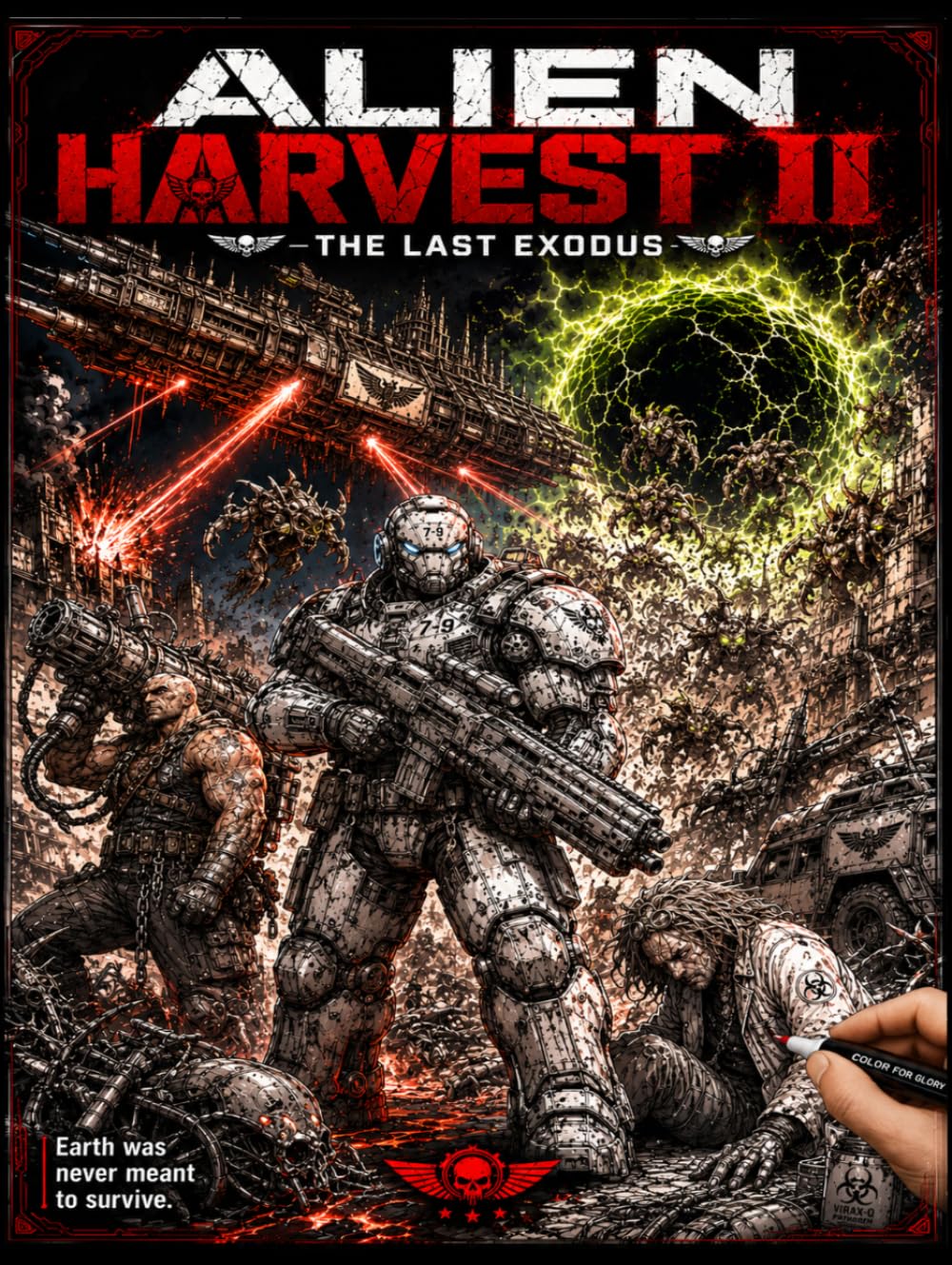 Alien Harvest 2: The Last Exodus: Space Marine Comic Coloring Book (Alien Harvest Universe)