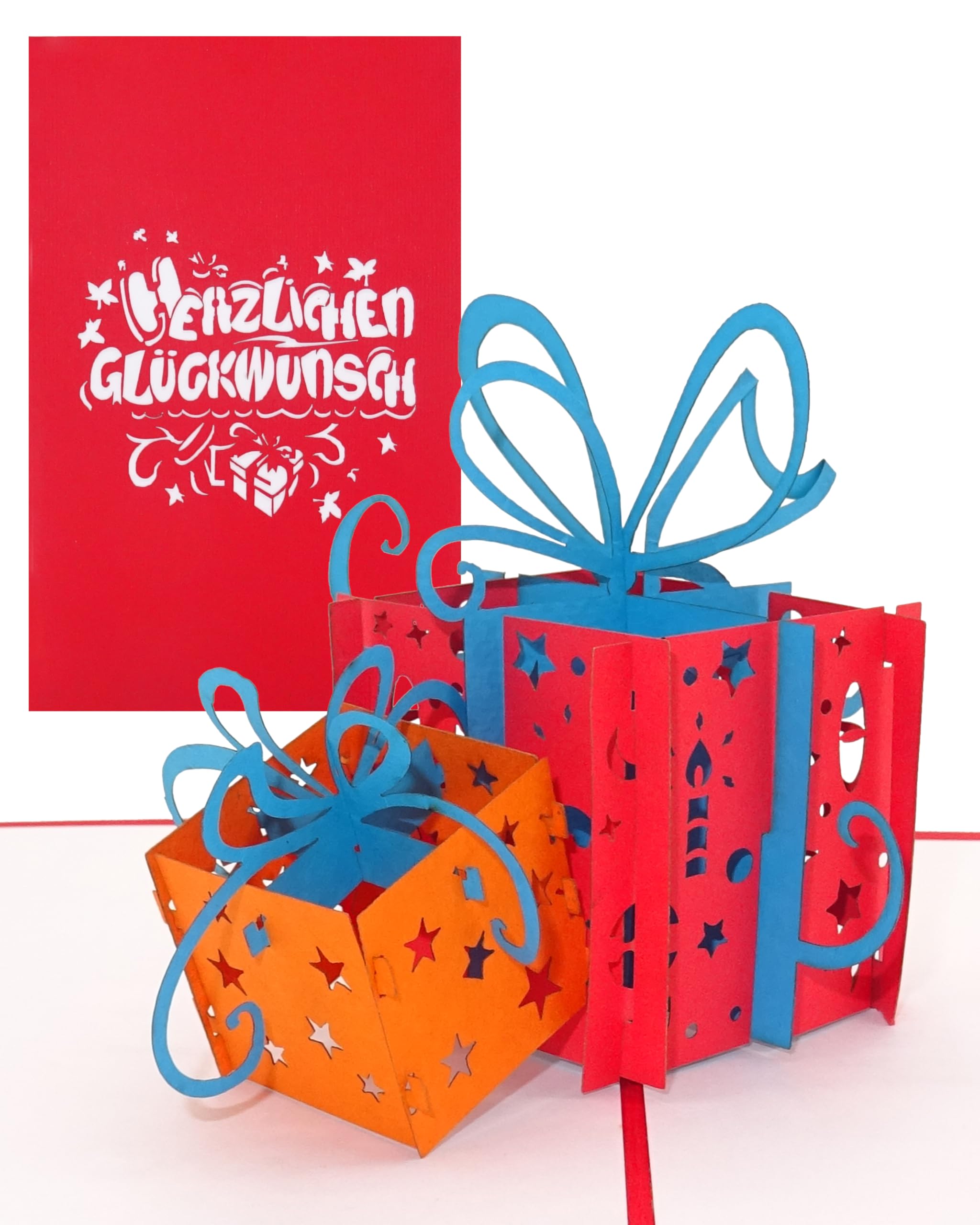 3D Geburtstagskarte im 10-er Set - Pop Up Karten mit Umschlag zum Geburtstag & Namenstag