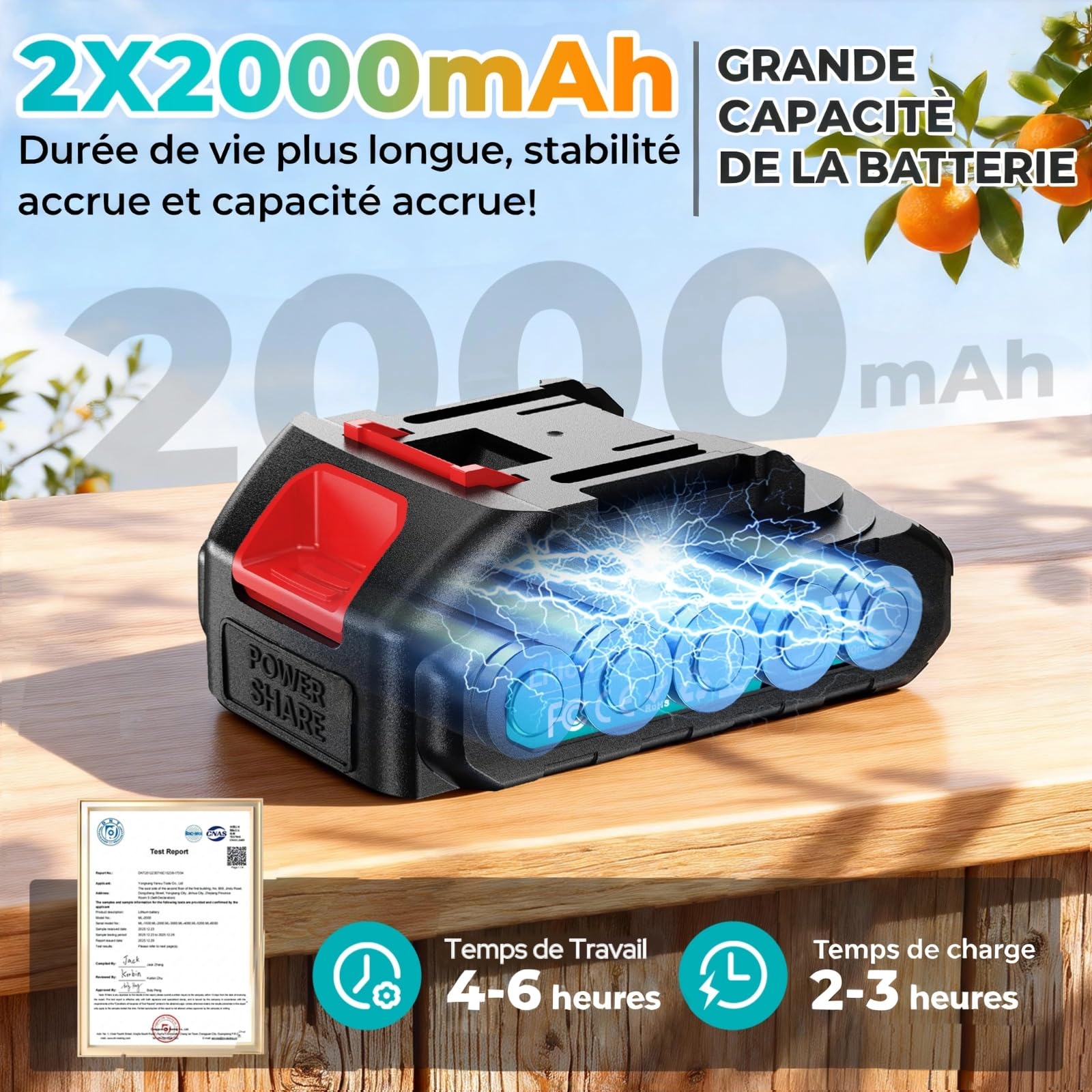 Sécateur Électrique Sans Fil, Léger Secateur electrique, Moteur sans balais, Capacité de Coupe de 33mm, avec Écran LCD, 2 batteries, & Lames de rechange, pour le Jardinage, les Branches, les Oliviers