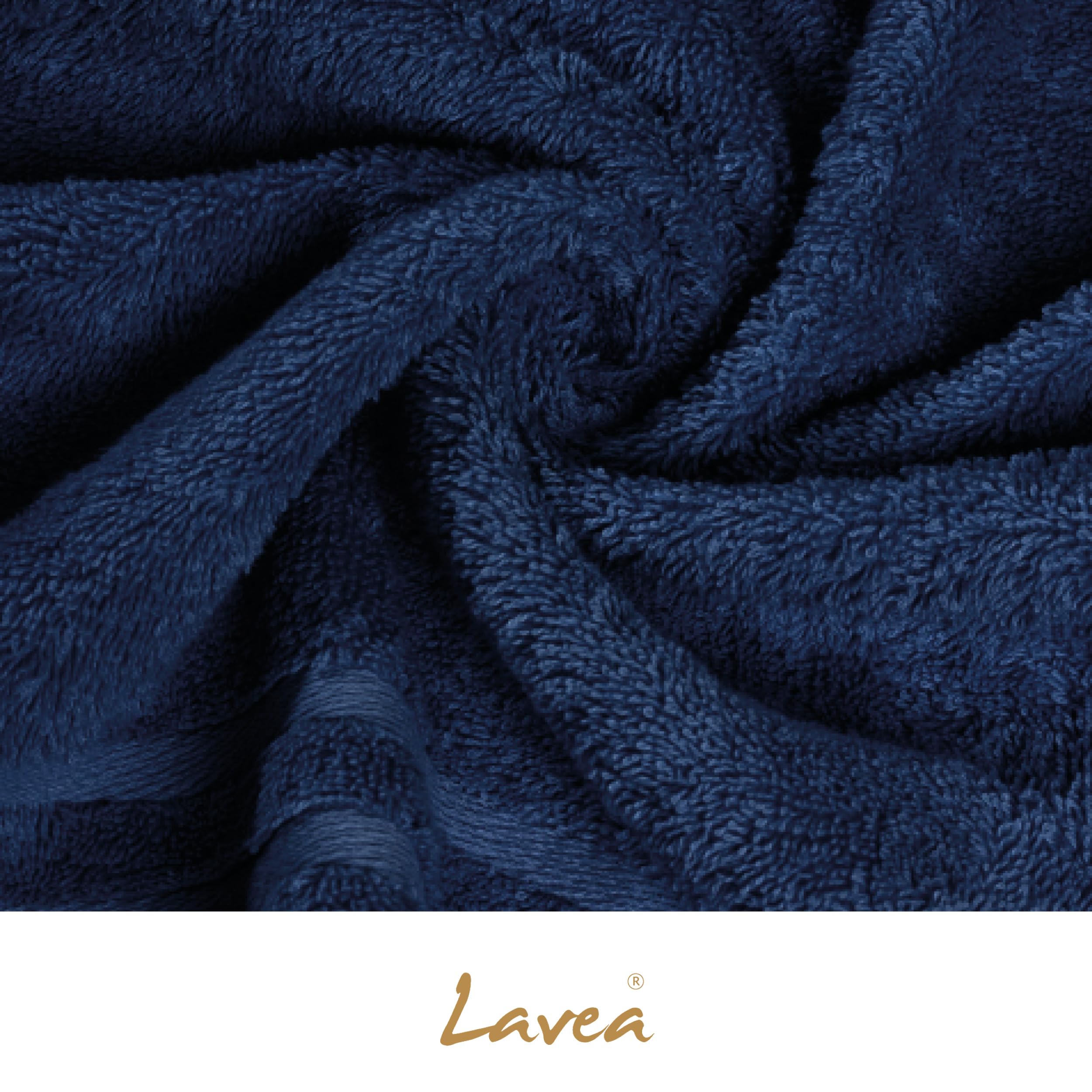 Lavea® 4 Tappetini Bagno 50x80 cm in 100% Cotone – Tappeti Bagno Assorbenti e Lavabili – Ideali come Tappeto Bagno o Tappetino Doccia – Blu navy