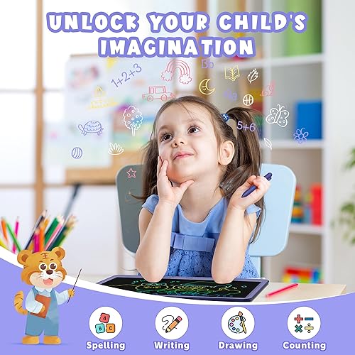 Miniatura 2 de Tableta de escritura LCD de 15 pulgadas, colorida almohadilla de dibujo borrable para dibujo, tableta de dibujo mágica para niños pequeños,