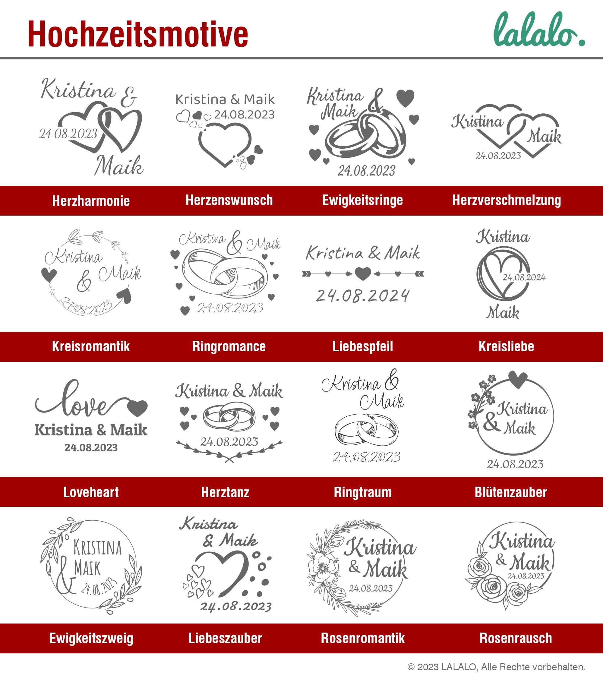 LALALO Leonardo Keksdose mit Gravur als Hochzeit Geschenk, Keksglas/Bonbonglas personalisiert als Hochzeitsgeschenk, Vorratsdose für Paare zum Hochzeitstag als Geldgeschenk (Ewigkeitszweig)