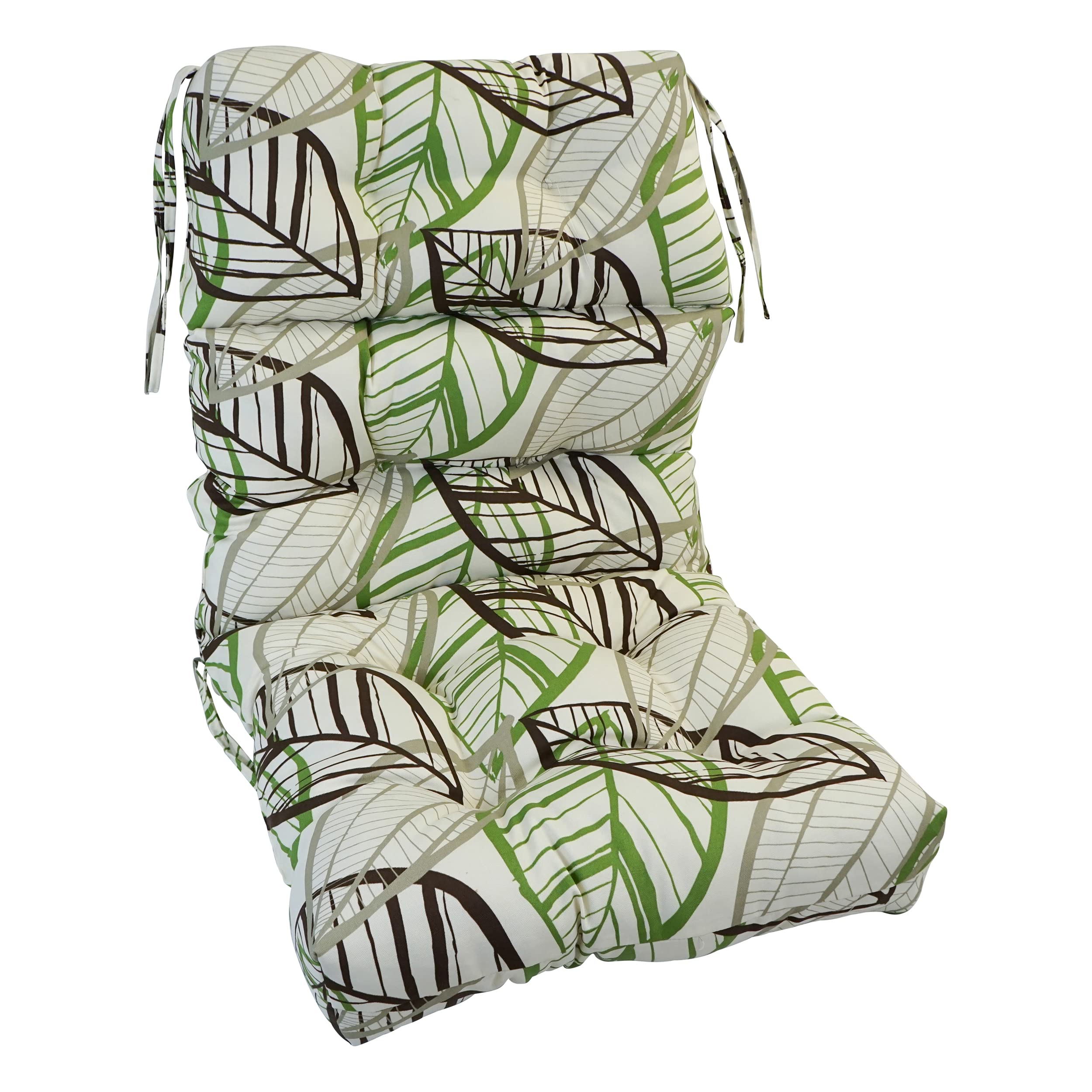 Blazing Needles Outdoor Tufted Seat/Back Chair Cushion, 20" x 42", Calm Palm