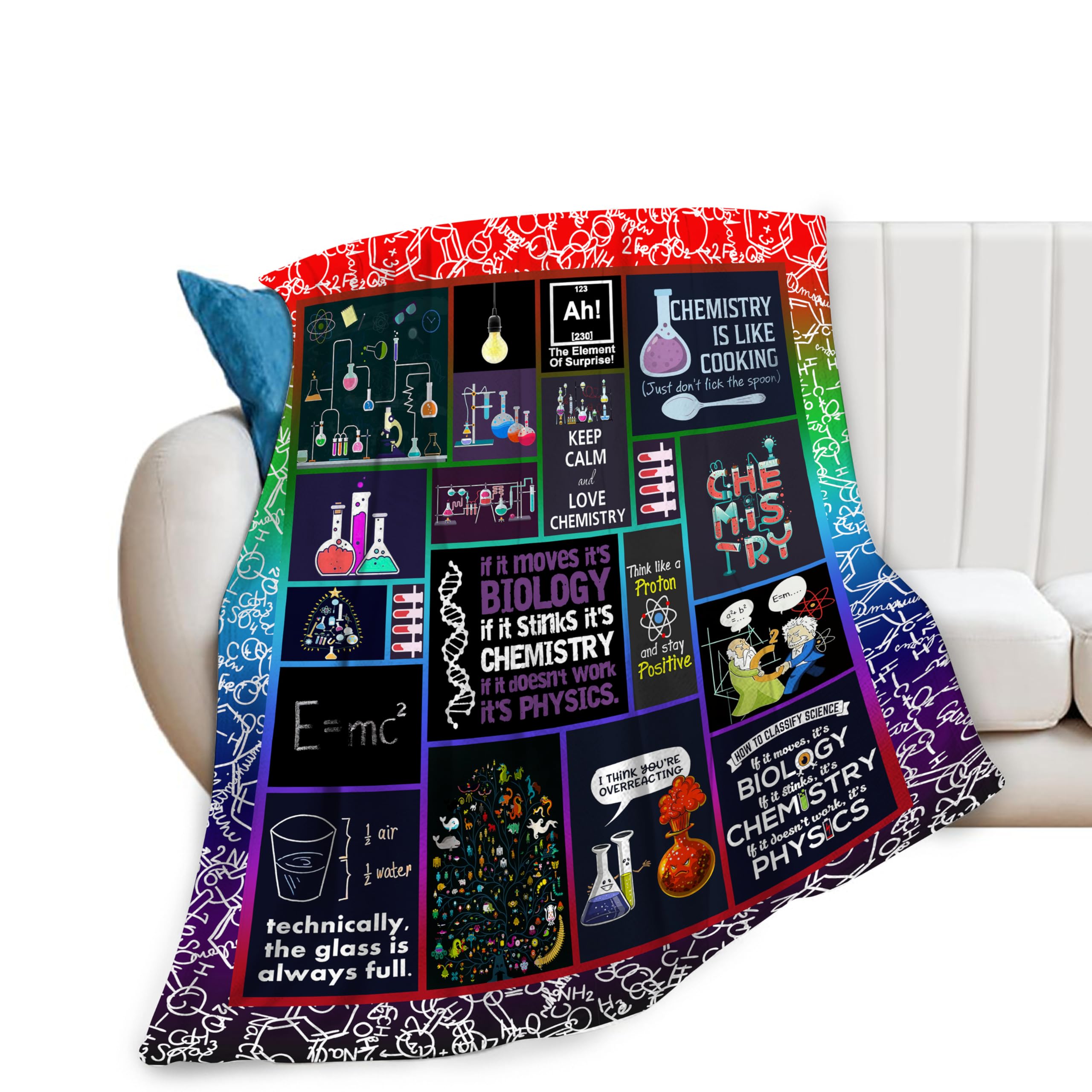 Chemistry Science Print Pattern Blanket