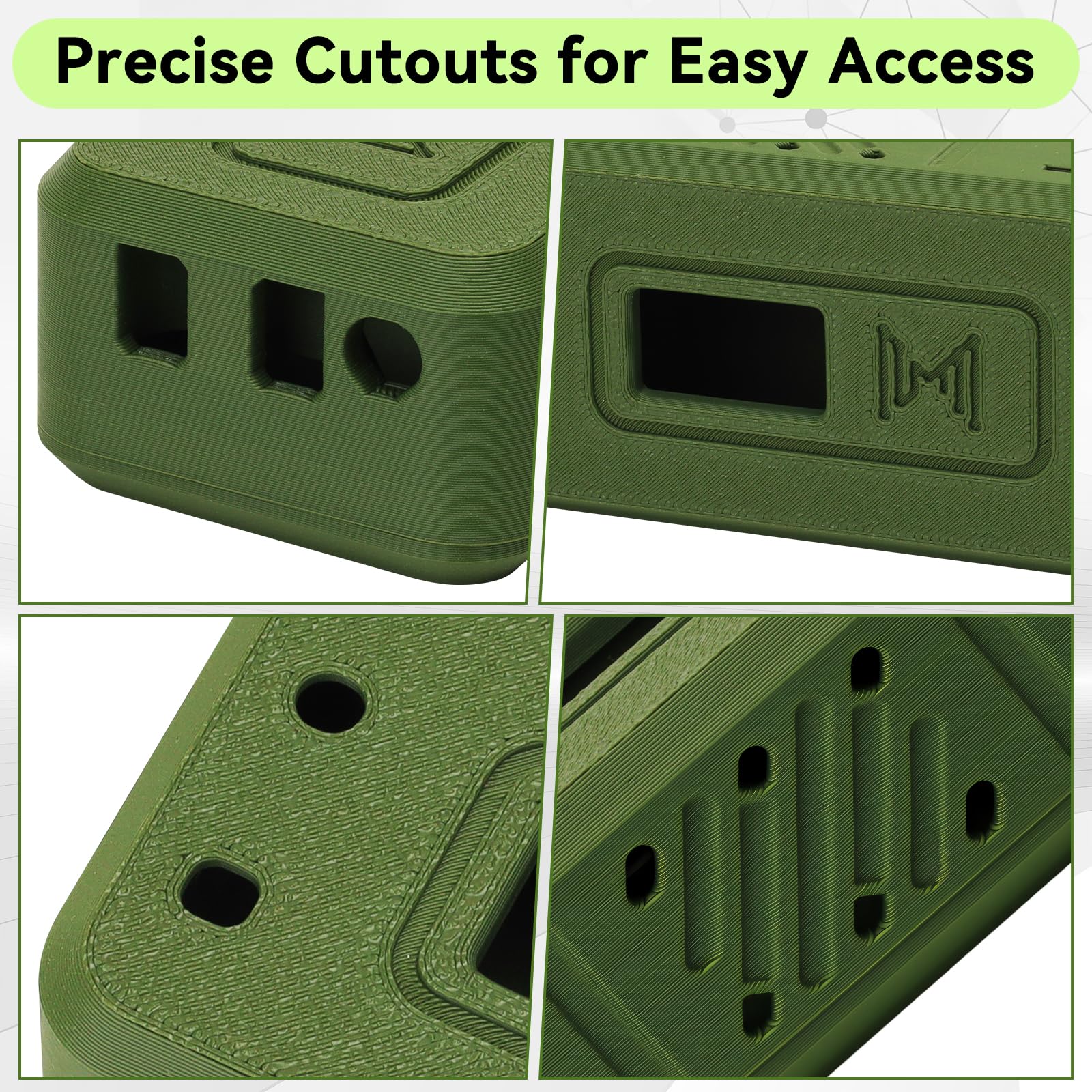 Heltec V4 Case for ESP32 LoRa V4 Development Board Custom Meshtastic Case with Antenna Port and Charging Slot (N35F, Green) — view 6