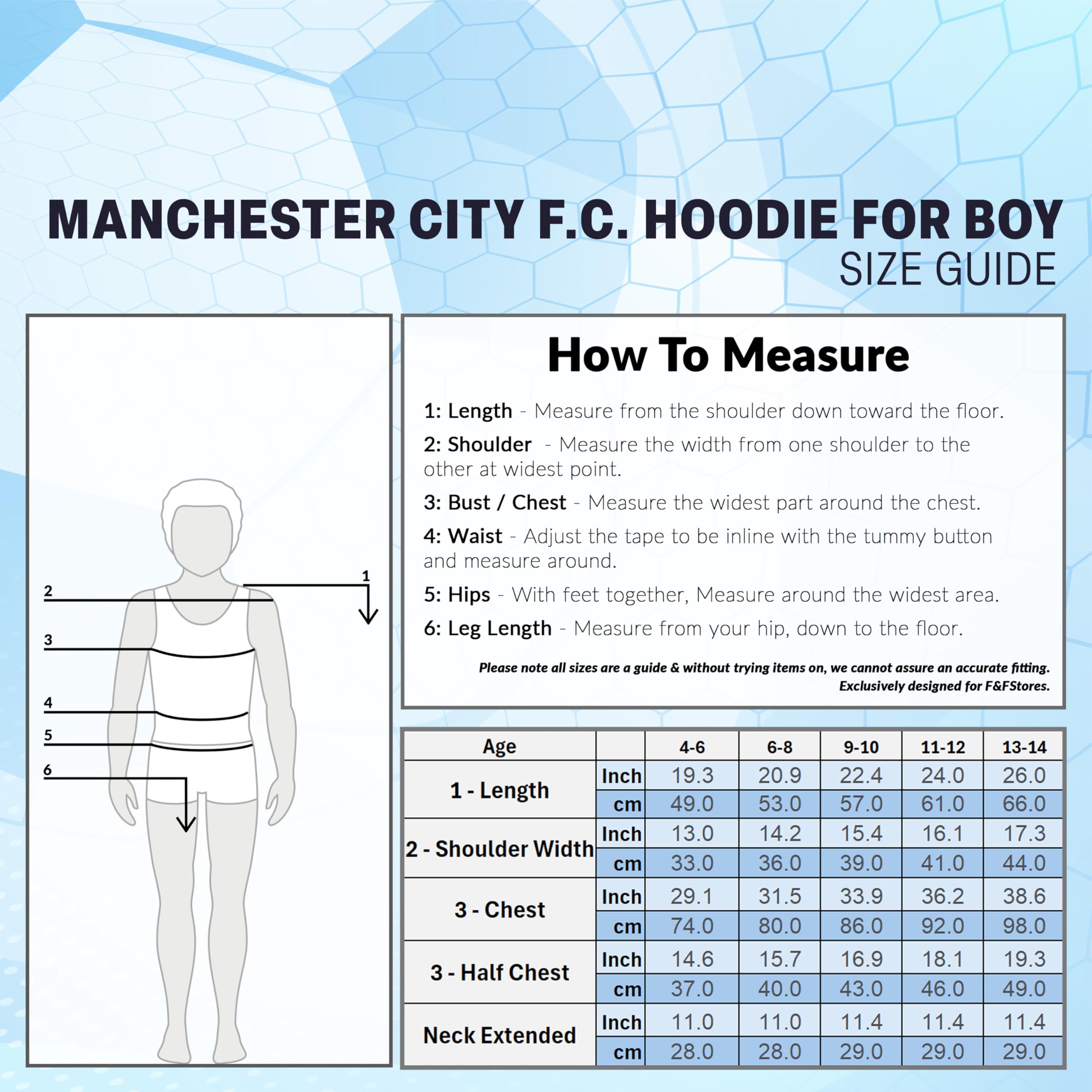 MANCHESTER CITY F.C. - Felpa con cappuccio per ragazzi e adolescenti, calda, idea regalo