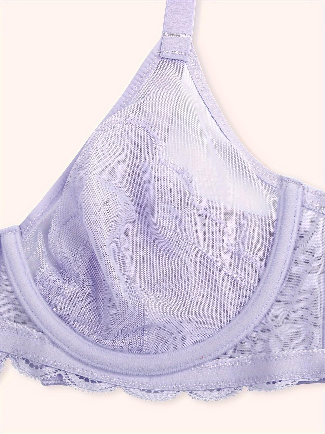 HSIA Minimizer Bra for Women - Plus Size Mermaid Scales Lace Bra Full Coverage for Heavy Breast