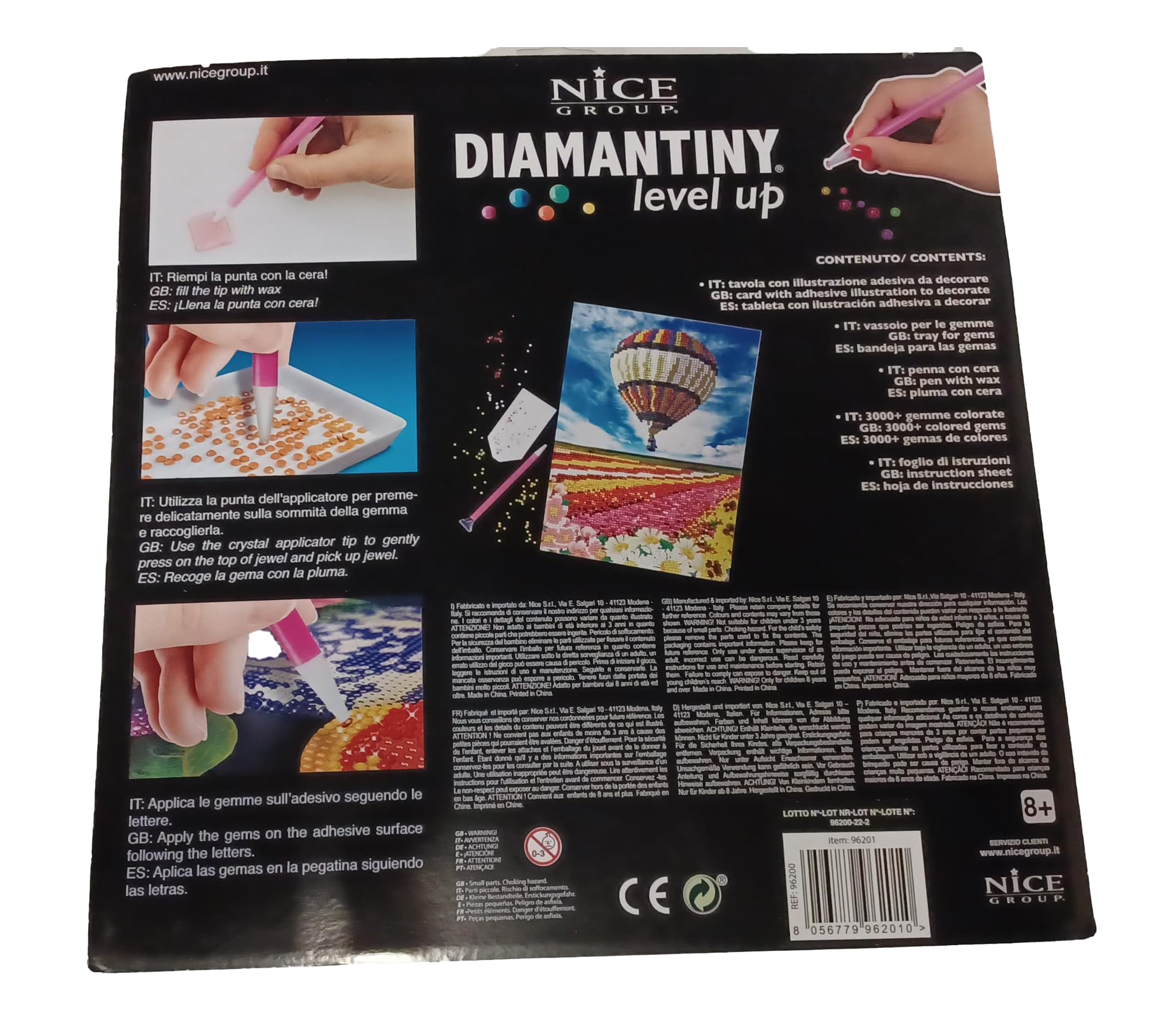 DIAMANTINY 96201 Level Up - Nice Group Creative Art, Diamond Painting Kit crea il mosaico, WILD, Leopardo, Multicolor