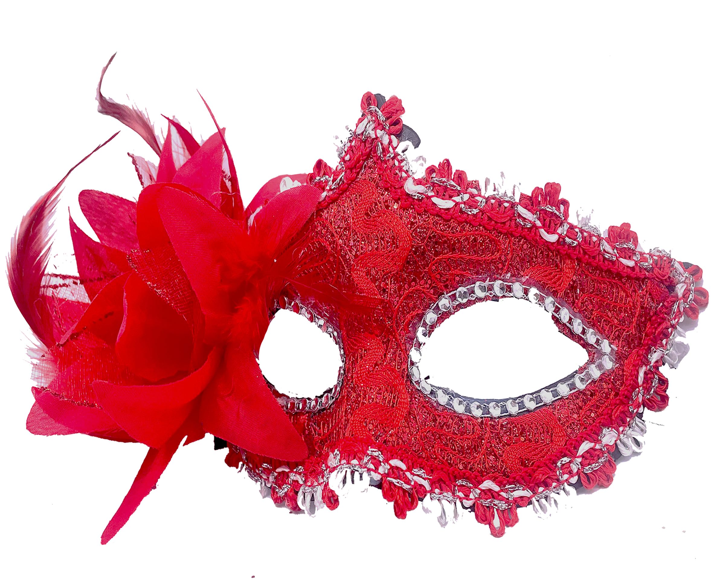 Geek-M Masquerade Mask Women Venetian Mask with Flower Lace Masquerade for Halloween Christmas Mardi Gras Costume Party