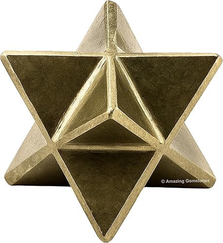 Miniatura 339 de Amazing Gemstone Larvikite Merkaba Crystal – Estrella de Merkaba metafísica de 1 pulgada para meditación – Cristal tetraedro energético y piedras