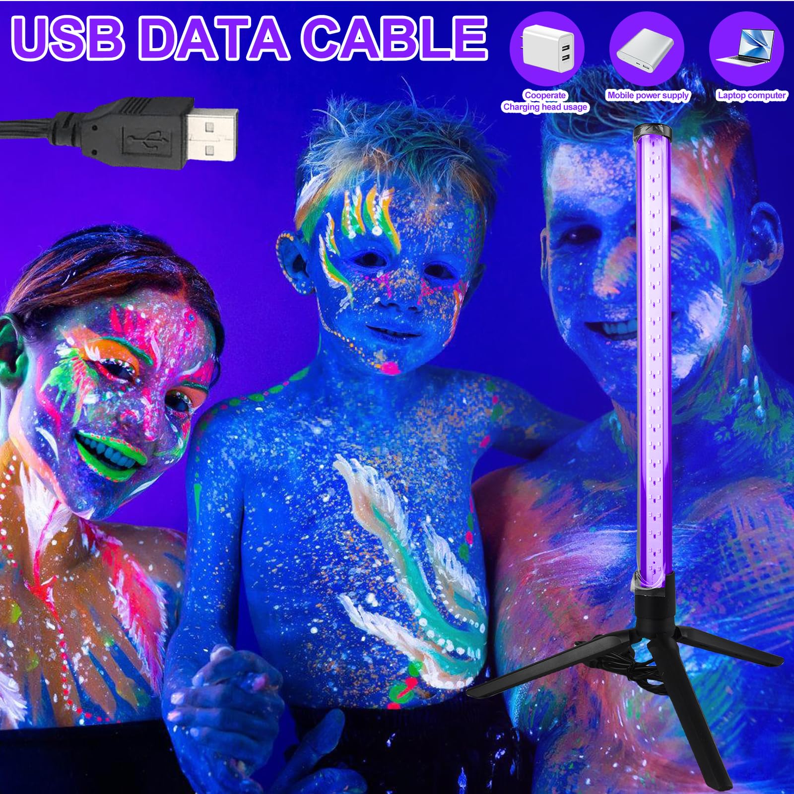 Lampe Lumière Noire UV 36W 395nm - Tube UV Avec Interrupteur - Discothèque Fête Halloween
