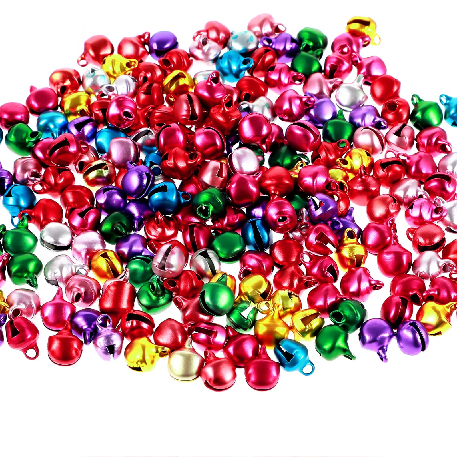 100 stuks 13 mm belletjes om te knutselen,kleine belletjes,roestwerende belletjes,mini-belletjes,metalen belletjes,ideaal voor handwerk,sieraden, festivaldecoratie,huisdierklokken,gemengde kleuren
