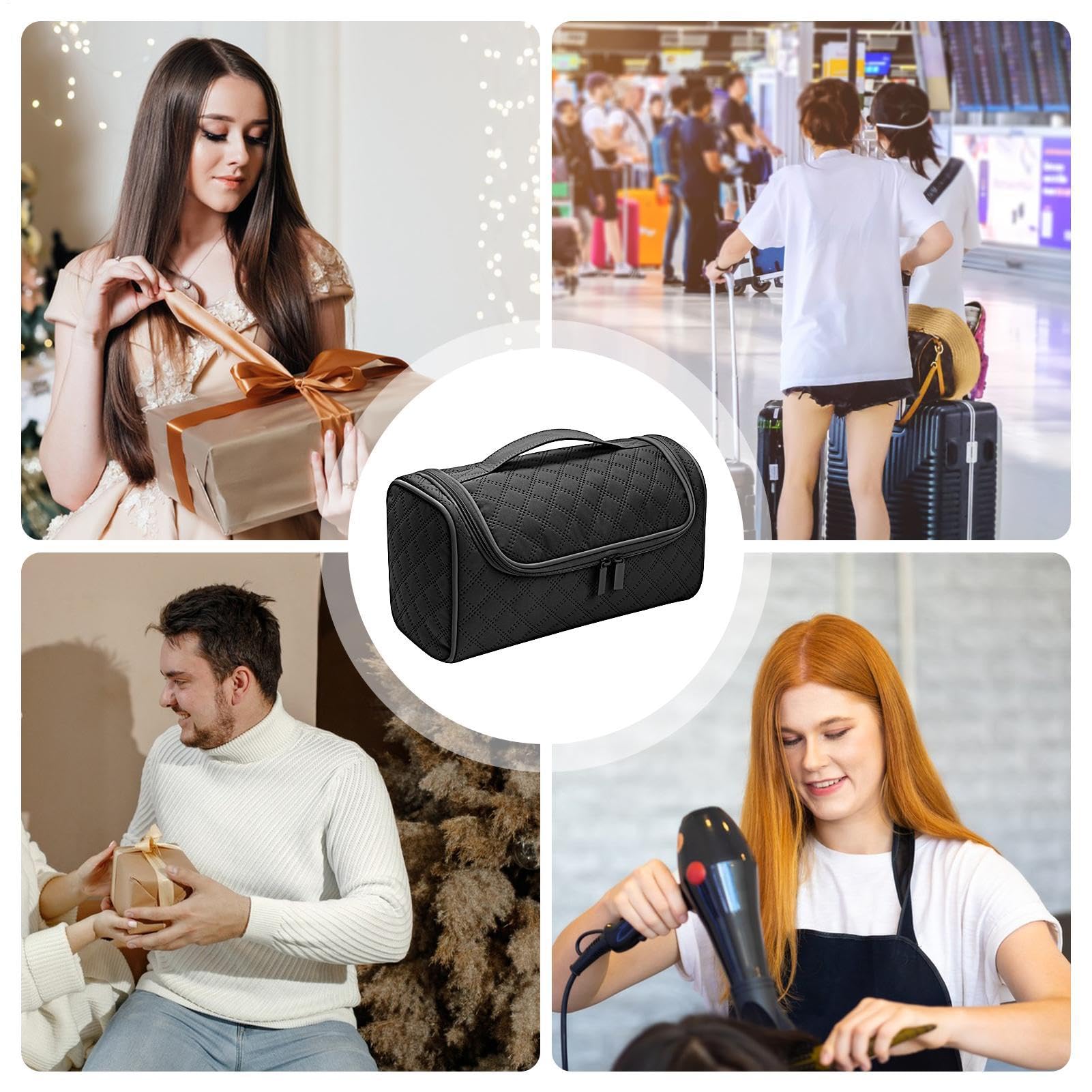 Bolsa para secador de Pelo,Bolsa de Viaje para secador de Pelo | Organizador de Herramientas para el Cabello con Bolsa para rizador de Gran Capacidad con Gancho - Bolsas portátiles para el