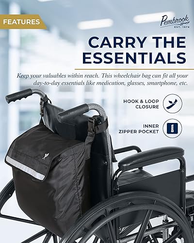 Miniatura 2 de Pembrook Mochila para silla de ruedas para el respaldo de la silla  Bolsa para silla de ruedas para caminar  Accesorios para silla de ruedas para