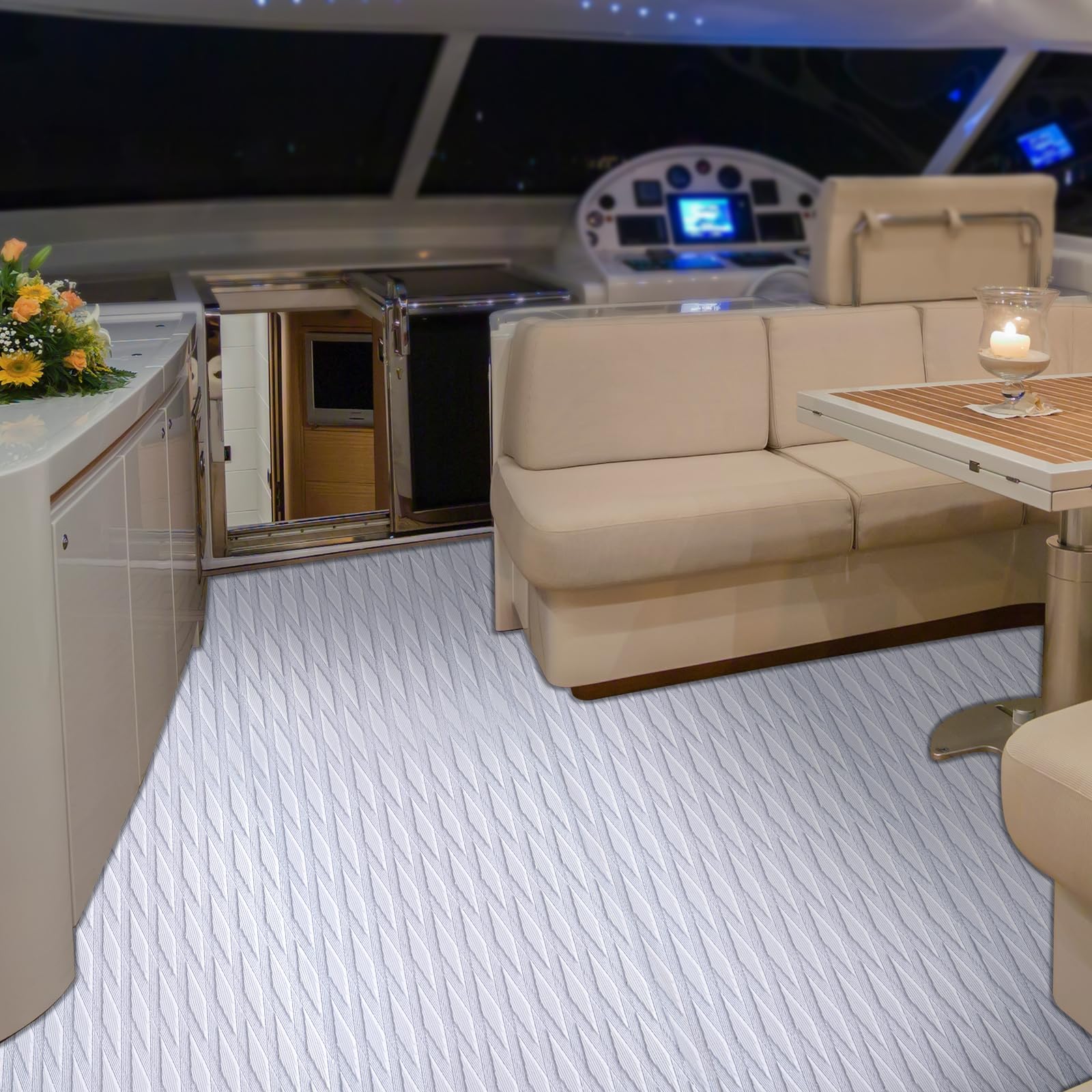 230x55cm Anti-Rutsch-Matte, Eva Schaum Boot Bodenbelag, zuschneidbare Rutschmatte, Teppich Stopper & Gleitschutz – universell für Auto, Boot, Wohnmobil, Treppen, Kajak, Yacht & Pool