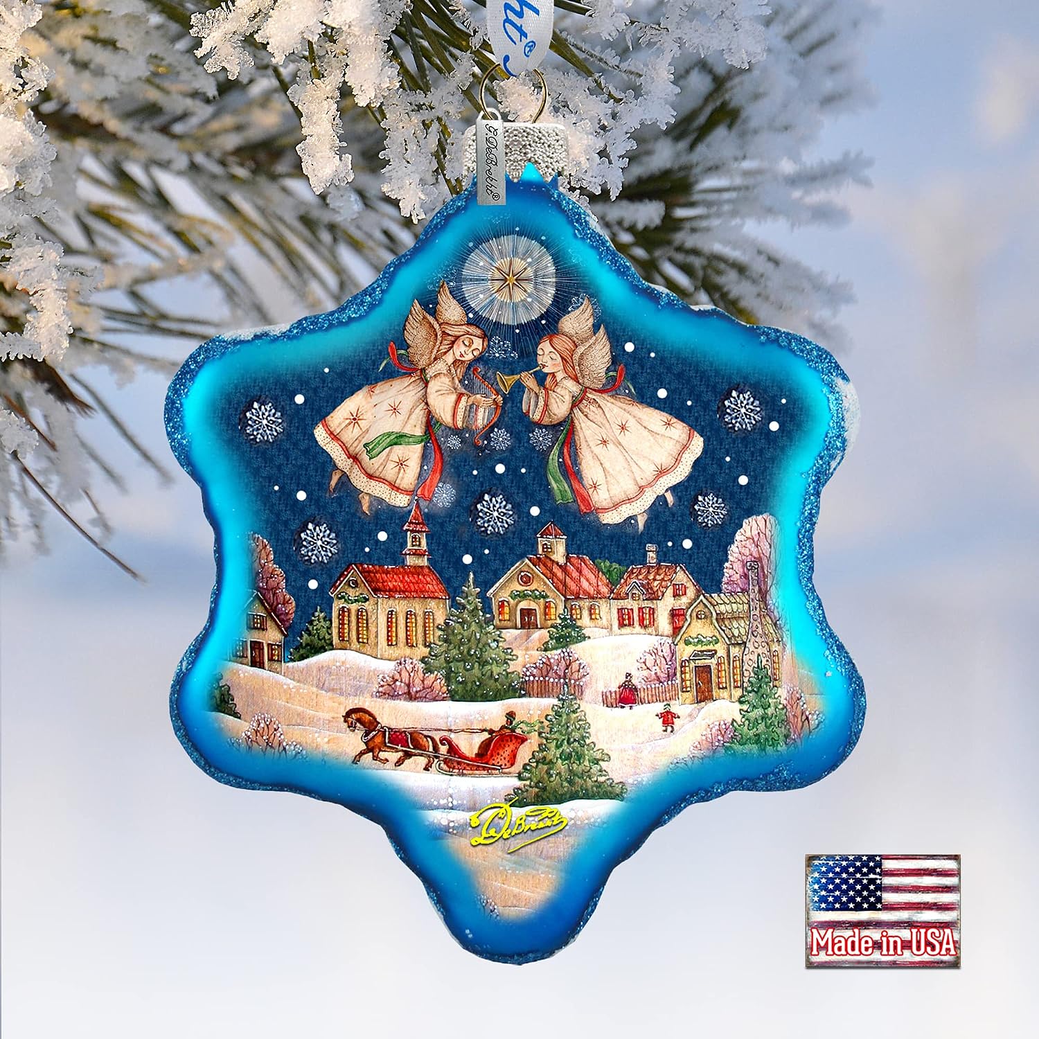 Peaceful City Glass Ornament Holiday Splendor by G.DeBrekht 754-086