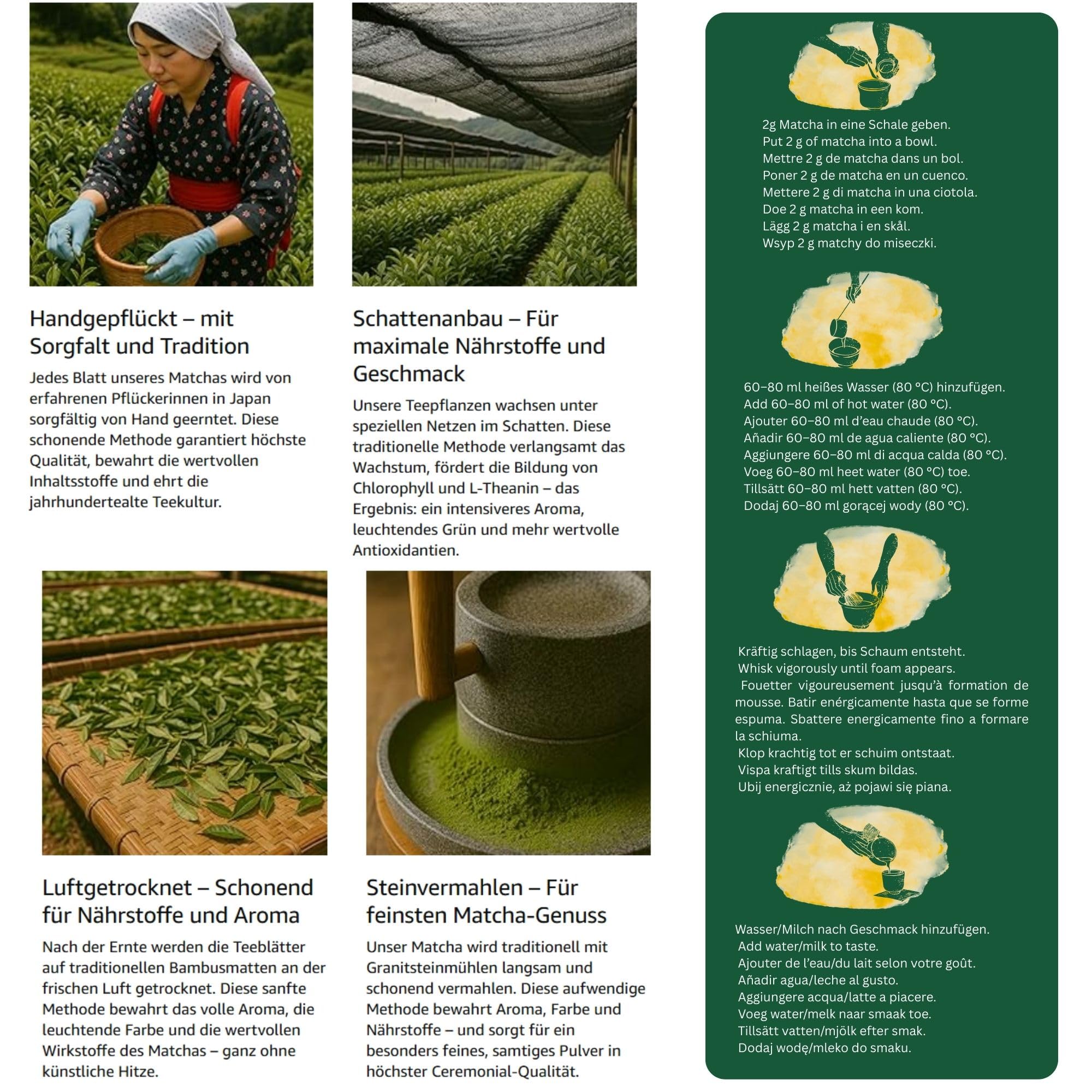 Yozi high ceremonial grade Matcha Pulver | aus Japan - Kagoshima | Pestizidfreier Matcha in höchster Reinheit | Premium Matcha Tee Pulver Single Origin | ersten Ernte (500g Vorratspack)