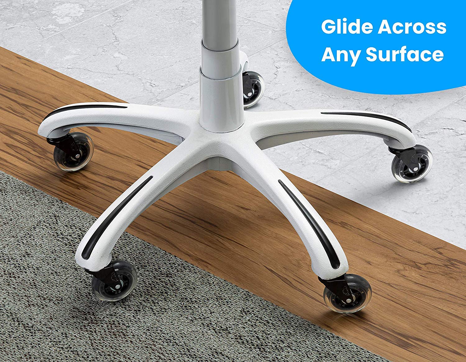 Office Chair Wheels Black Replacement Rubber Chair casters for Hardwood