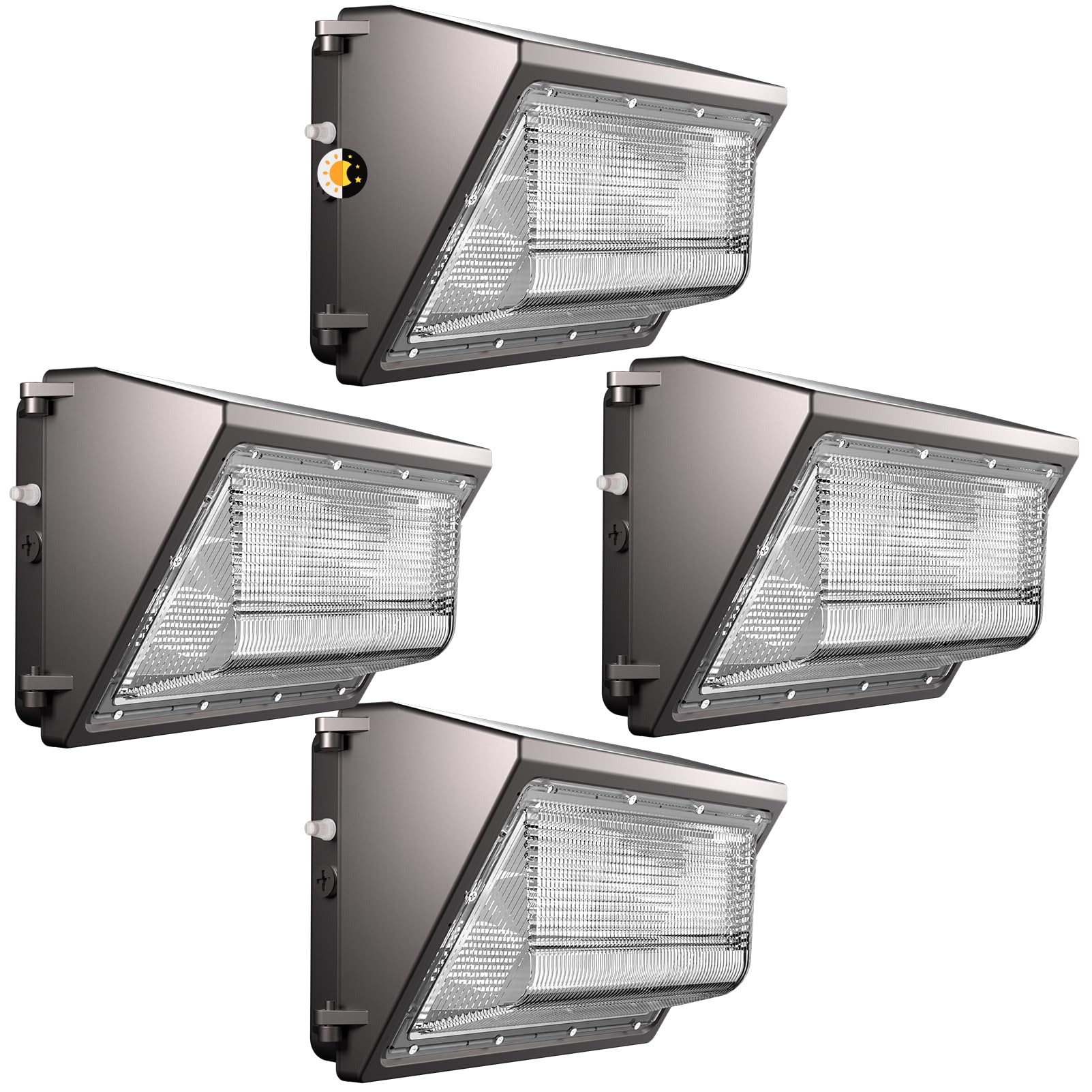 Lightdot 4Pack 150W LED Wall Pack Lights, 100-277v Dusk to Dawn with Photocell 22500Lm(150Lm/W) 5000K IP65 Outdoor Exterior Lighting for Building,Yard,Warehouse,Factory,Garage, ETL(Height:10~20ft)