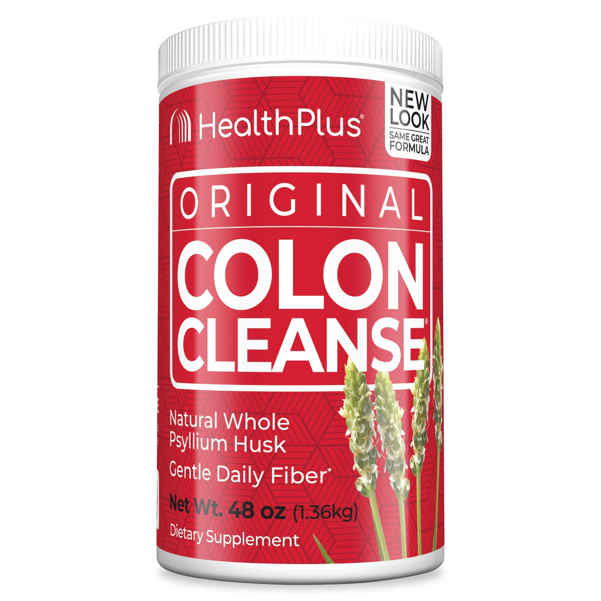 Health Plus Colon Cleanse - Natural Daily Fiber - Gluten Free, Detox, Heart Healthy (48 Ounces, 194