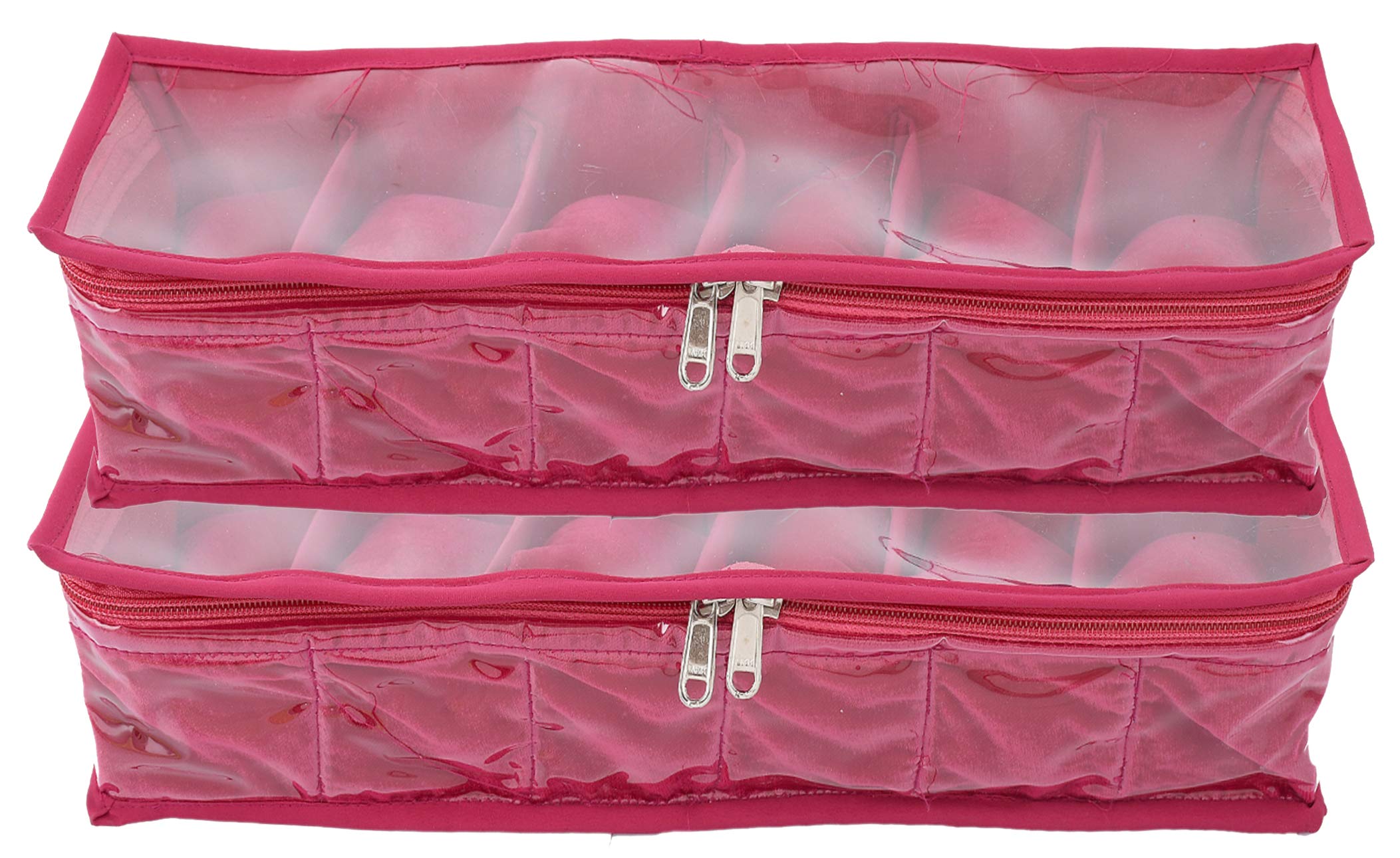 Kuber Industries 2 Pieces Watch Case/Wrist Watch Holder/Watch Organizer/Bracelet Pouch Transparent Top Watch Case with 6 Roll (Pink)-KUBMART1670 (B08BSLW7SW) Amazon Price History, Amazon Price Tracker