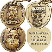 Vista 13 de Etiquetas para Perros Golden Retriever Personalizadas para Mascotas Etiqueta de Identificación de Nombre de Perro Grabada Personalizada de Cobre