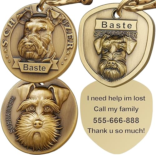 Miniatura 13 de Etiquetas para Perros Golden Retriever Personalizadas para Mascotas Etiqueta de Identificación de Nombre de Perro Grabada Personalizada de Cobre