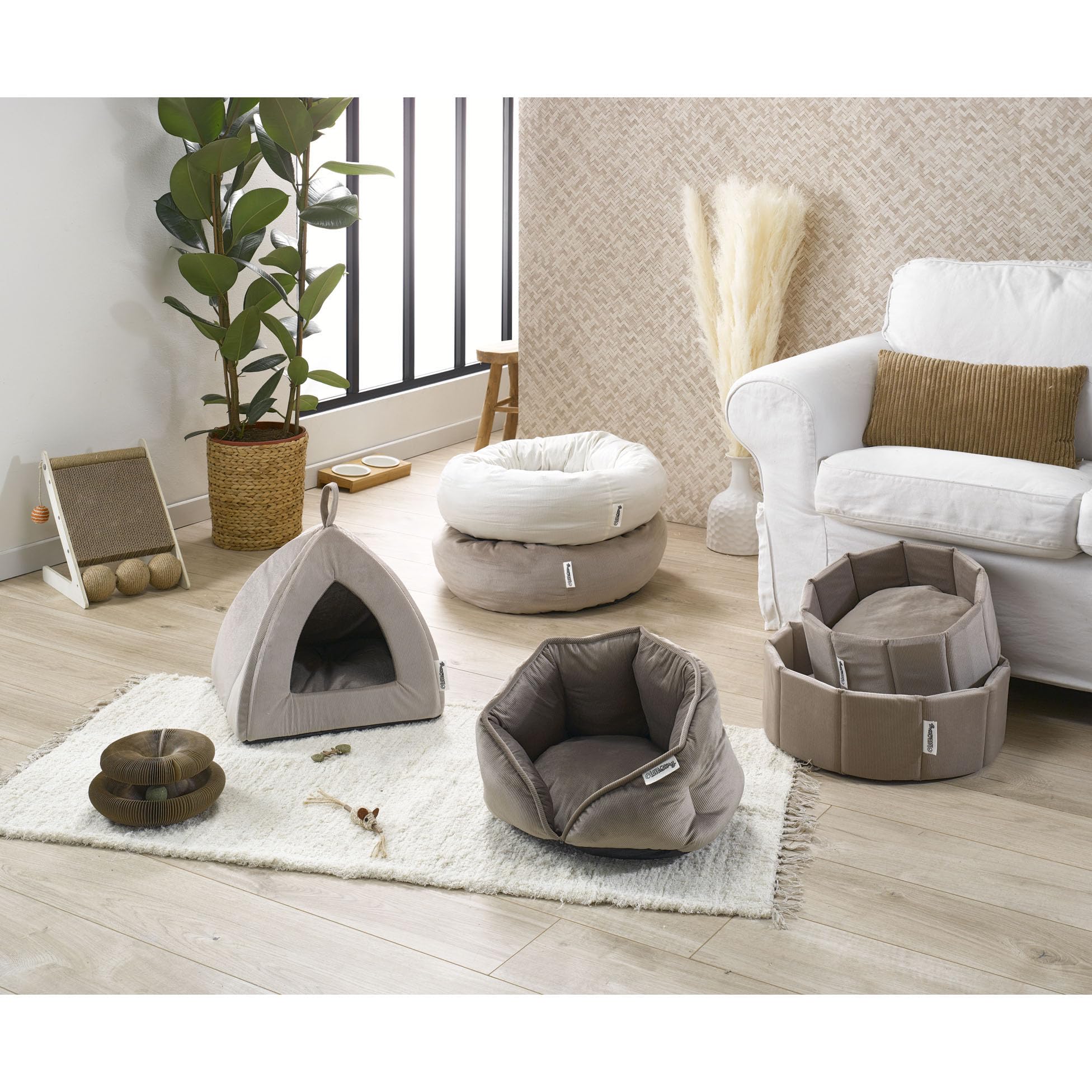 Love Story, Tente Velours Cotelé Polyester 38 x 38 x H30 cm Crafty Noisette