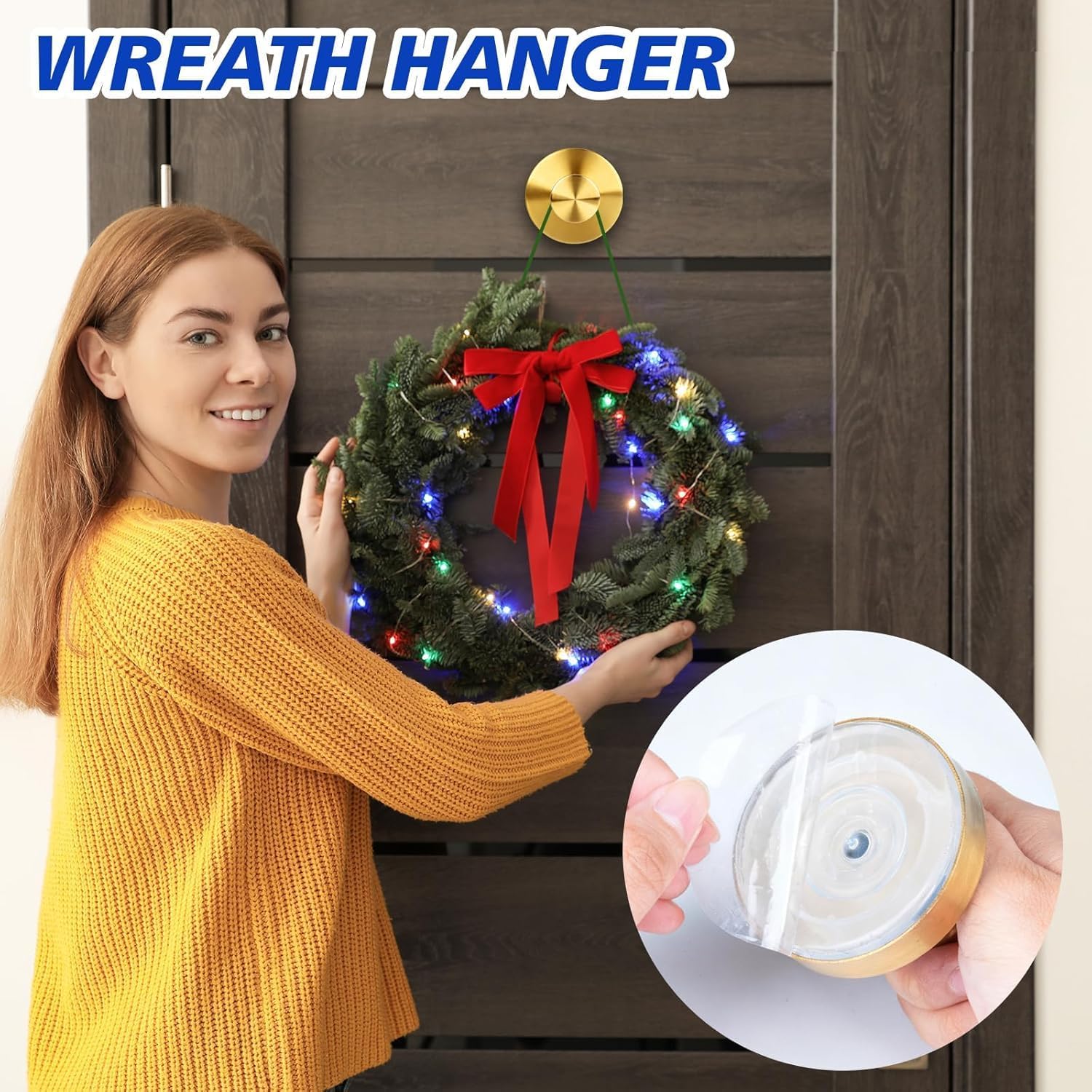 LUNIA Suction Cup Hooks, No Drill Bathroom Hooks, Waterproof Reusable Towel Hanger for Robe, Loofah, Mountable on Glass, Mirror, Tile & Smooth Non-Porous Surfaces - 2 Pack Gold JL