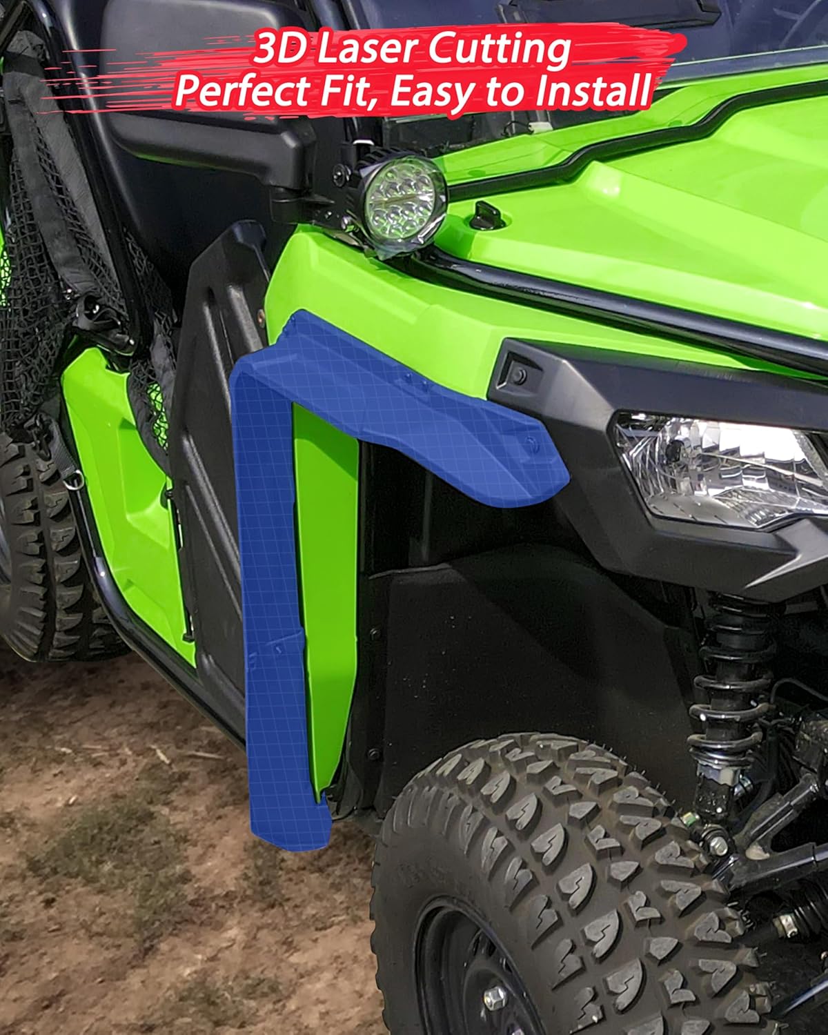 SAUTVS Front Fender Flares Compatible with Honda Pioneer 520 2021-2025 / Pioneer 500 2015-2023 Accessories, Front Mud Guards Mud Flaps, Easy Installation, Full Protection