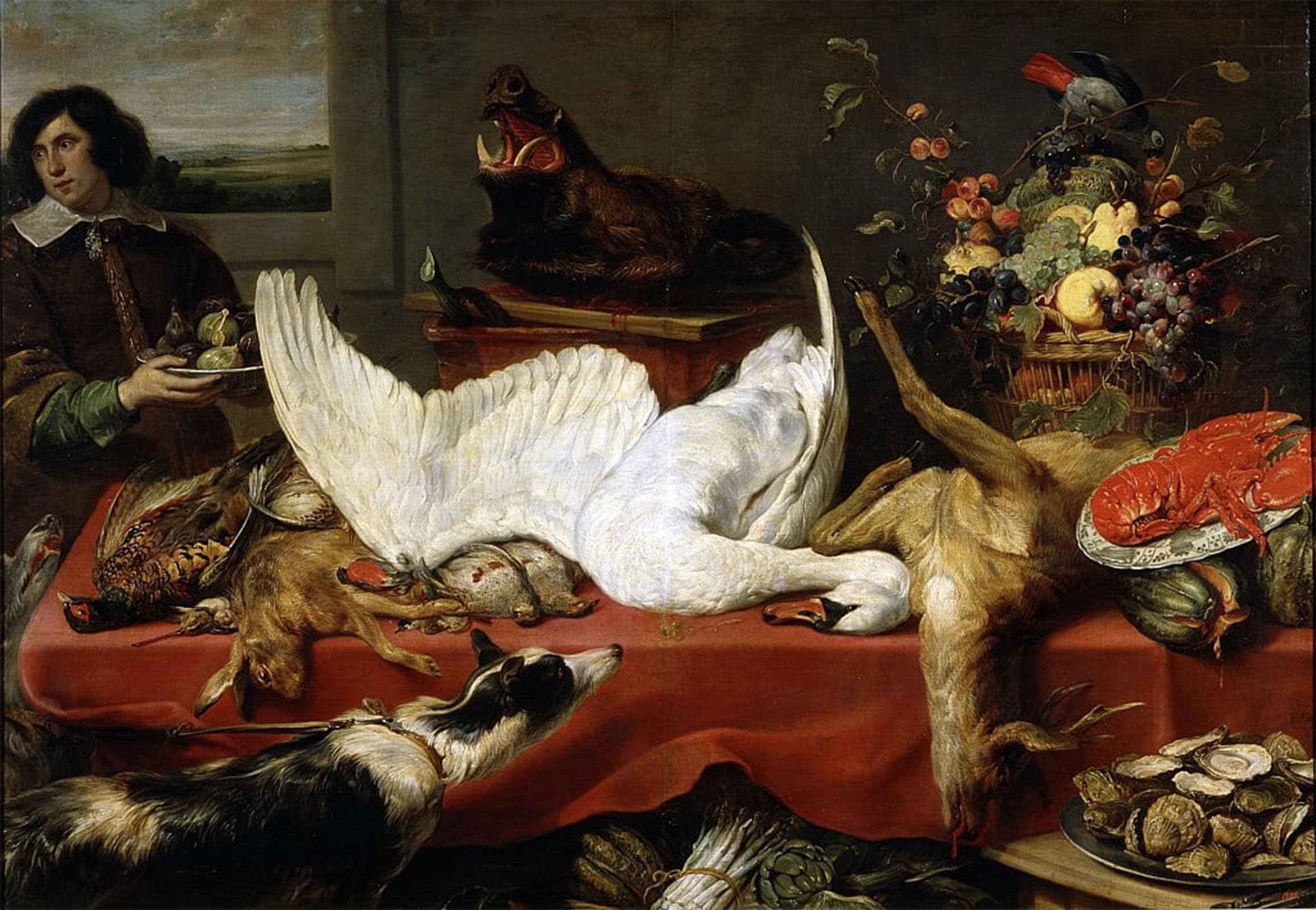 SERENDIPITP Vintage Picture Print on Canvas Wall Art Poster Still Life with a Swan by Frans Snyders or Snijders Artwork Print Poster for Wall Decor 60x90cm