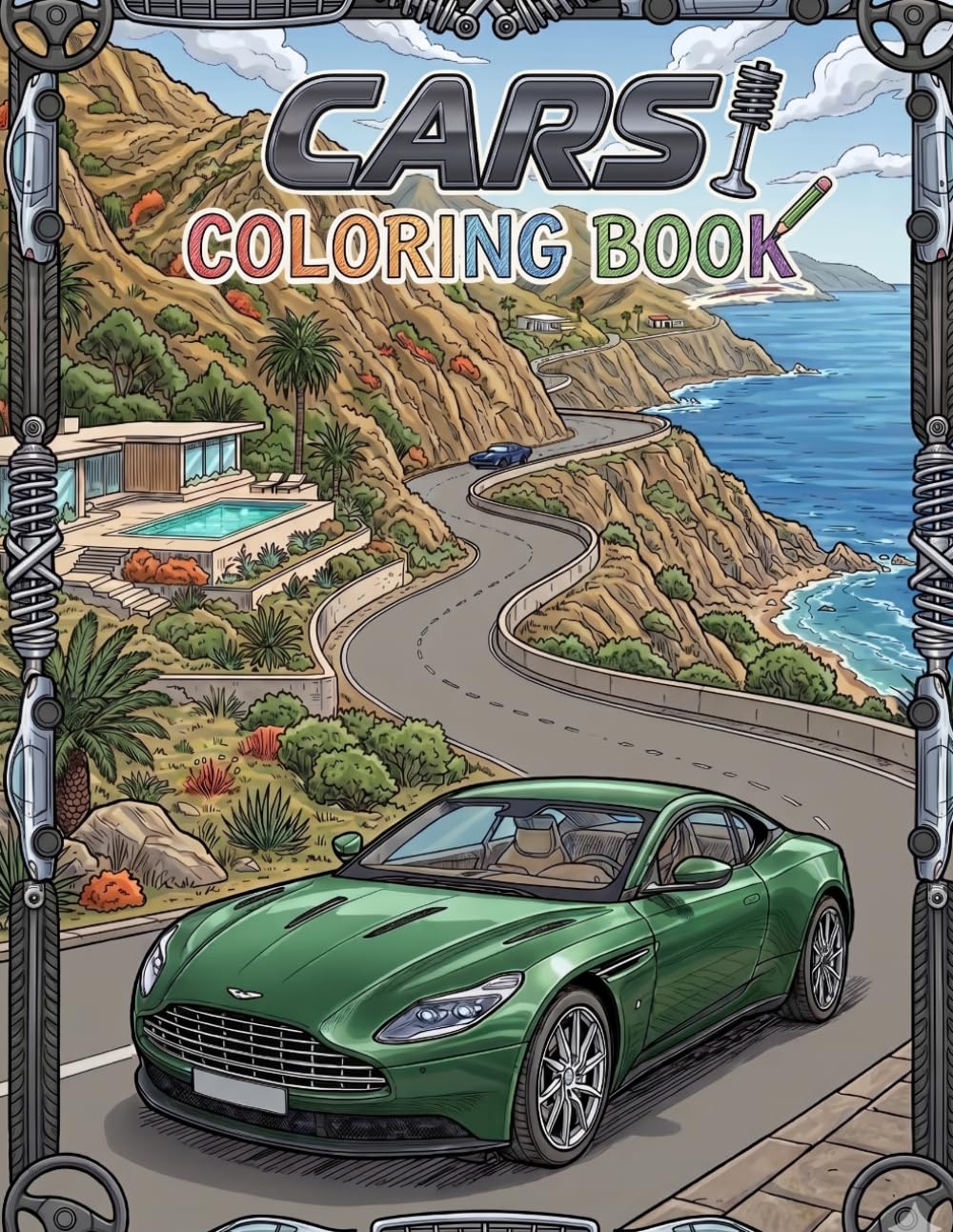 Cars Coloring Book: A Dazzling Coloring Book With Amazing Sport, Motosport, Rally Cars And More, For Kids, Teens & Adults, Beautiful And Cozy ... Beautiful Ilustrations, Relaxing And Easy