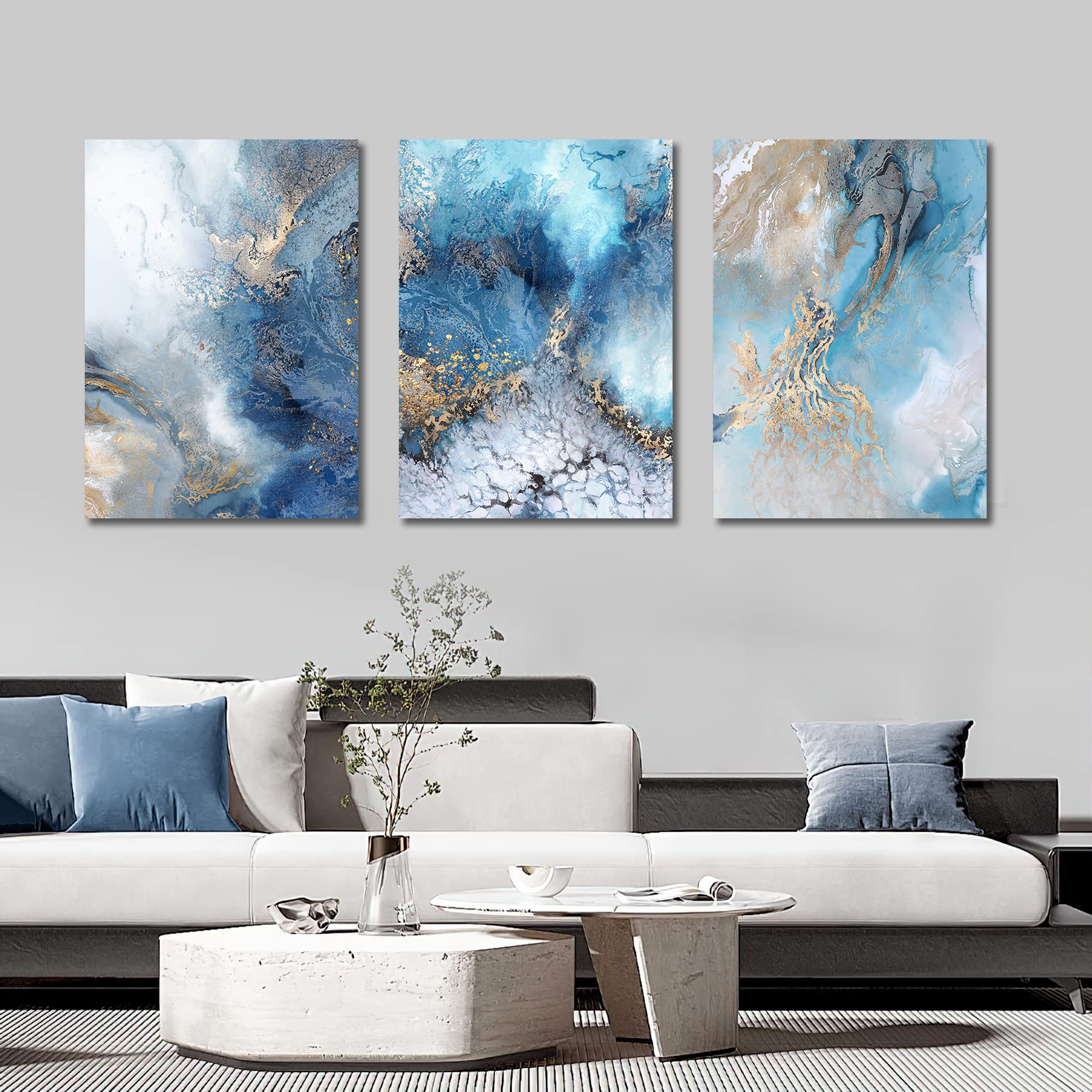 3 Pcs Wooden Framed Canvas Wall Art Set Bohemian Sage Green Canvas Prints Poster Geometric Line Beige Green Pictures for Living Room Bedroom Dinning Room Hallway Stairs Wall Decor 30x40cm x3pcs — view 338