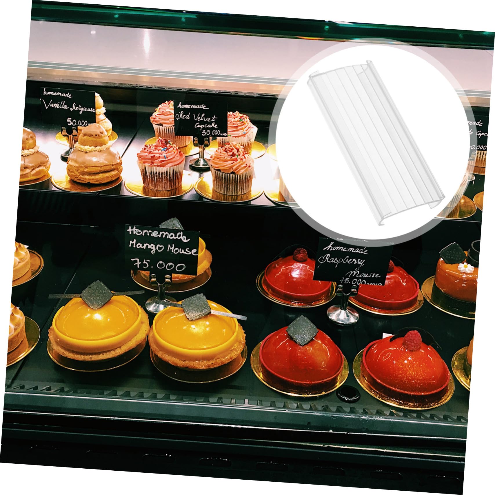LALAFINA 80pezzi Per Cartellini Trasparenti Per Supermercati Pvc Facile Installare e Leggero Per Esposizione Negozio e Scaffali