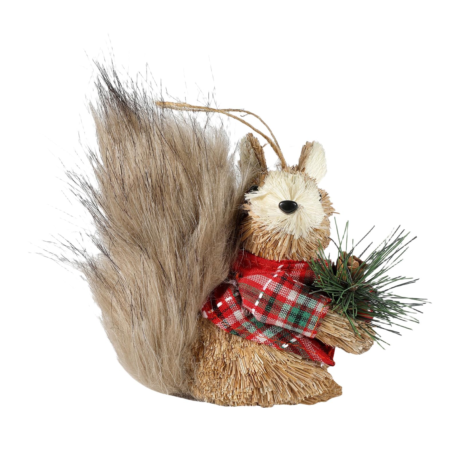HZBB Holiday Squirrel Ornament for Christmas Decorations Rush Grass Foam Craft Holiday Tree Window Decoration Rush Grass Decoration