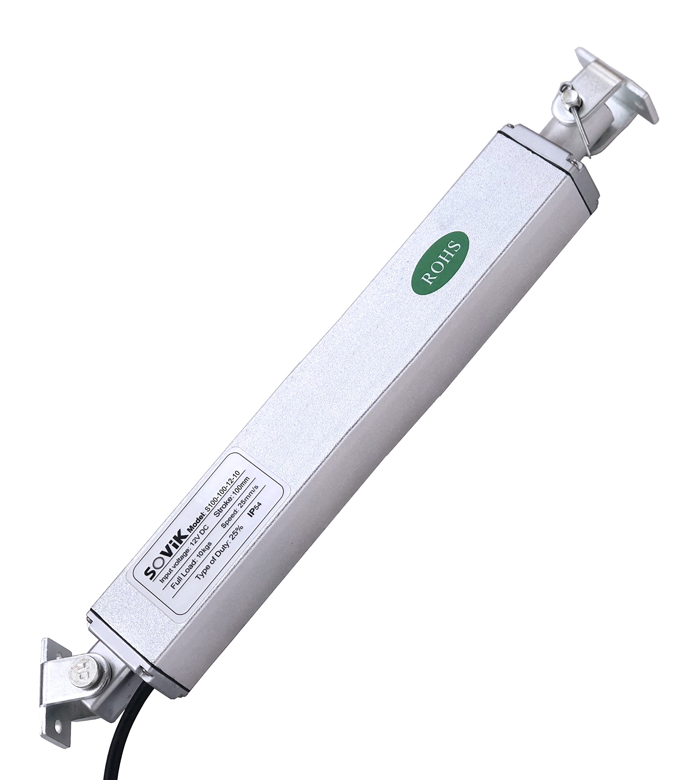 4" 4 inch Stroke Micro Linear Actuator, 12V DC Speed 1" per sec Built in Limit Switch, 22lbs Maximum Lift Includes Mounting Brackets — Amazon image 2