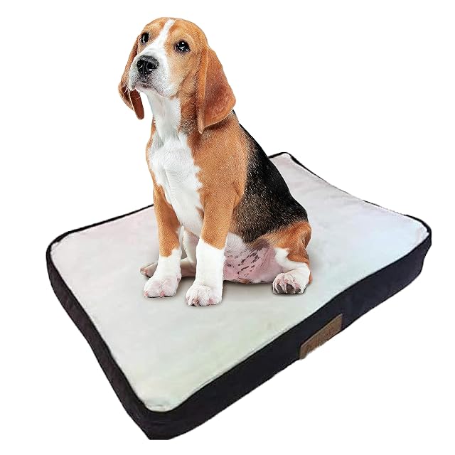 Ellie-Bo - Colchón cama para jaula de perro, mullido y lavable, funda de Corduroy y cuero sintético…