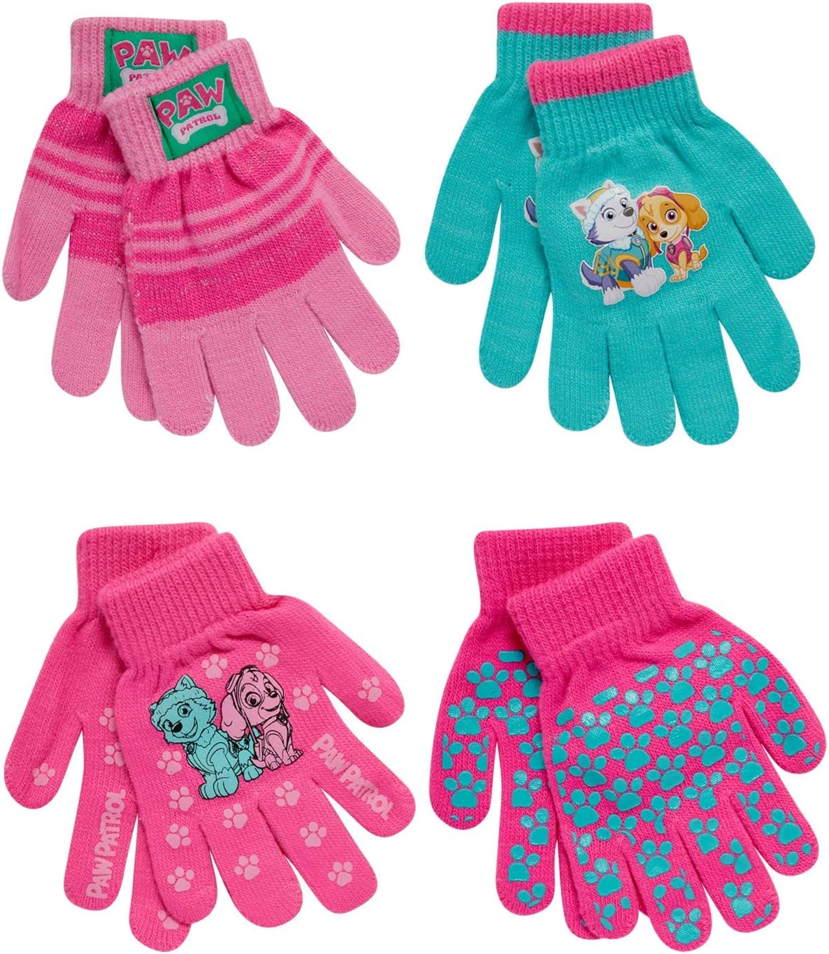 Nickelodeon Girls' Paw Patrol Ski Gloves - Marshall, Chase, Rubble Ski Gloves or Mittens (2-7)